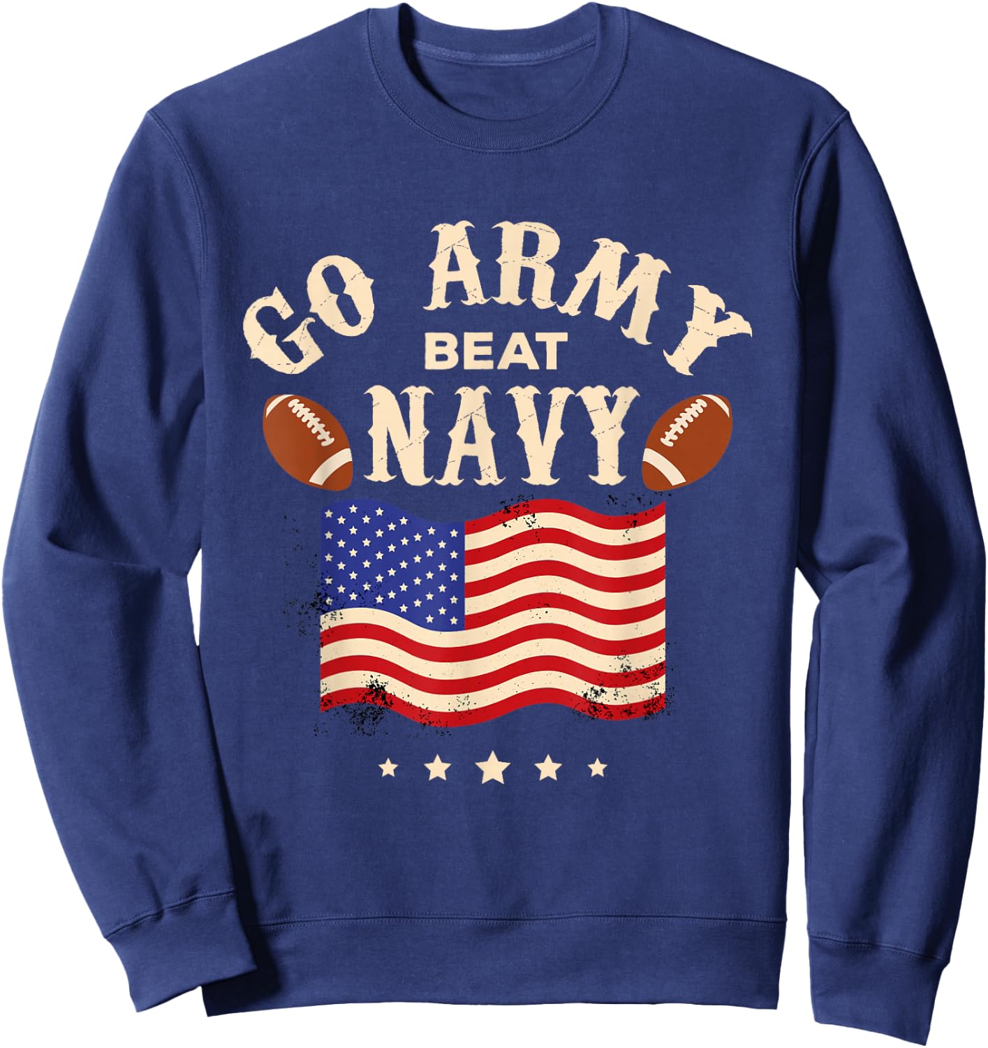 Vintage USA Flag Army Beat Navy-Flag Game Sports Football Sweatshirt - Sweatshirt | Navy