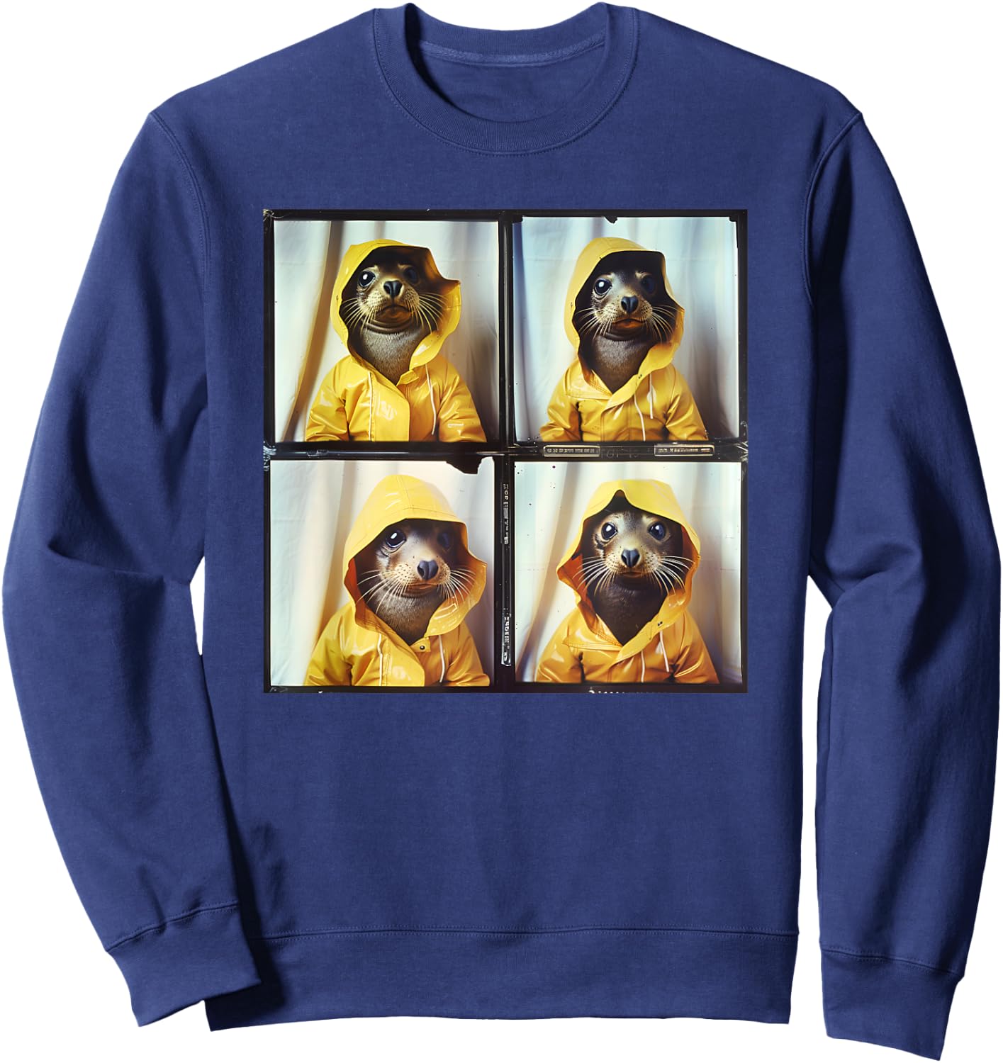Funny Seal Photobooth Weird Animal Lover Art for Seal Fans Sweatshirt - Sweatshirt | Navy