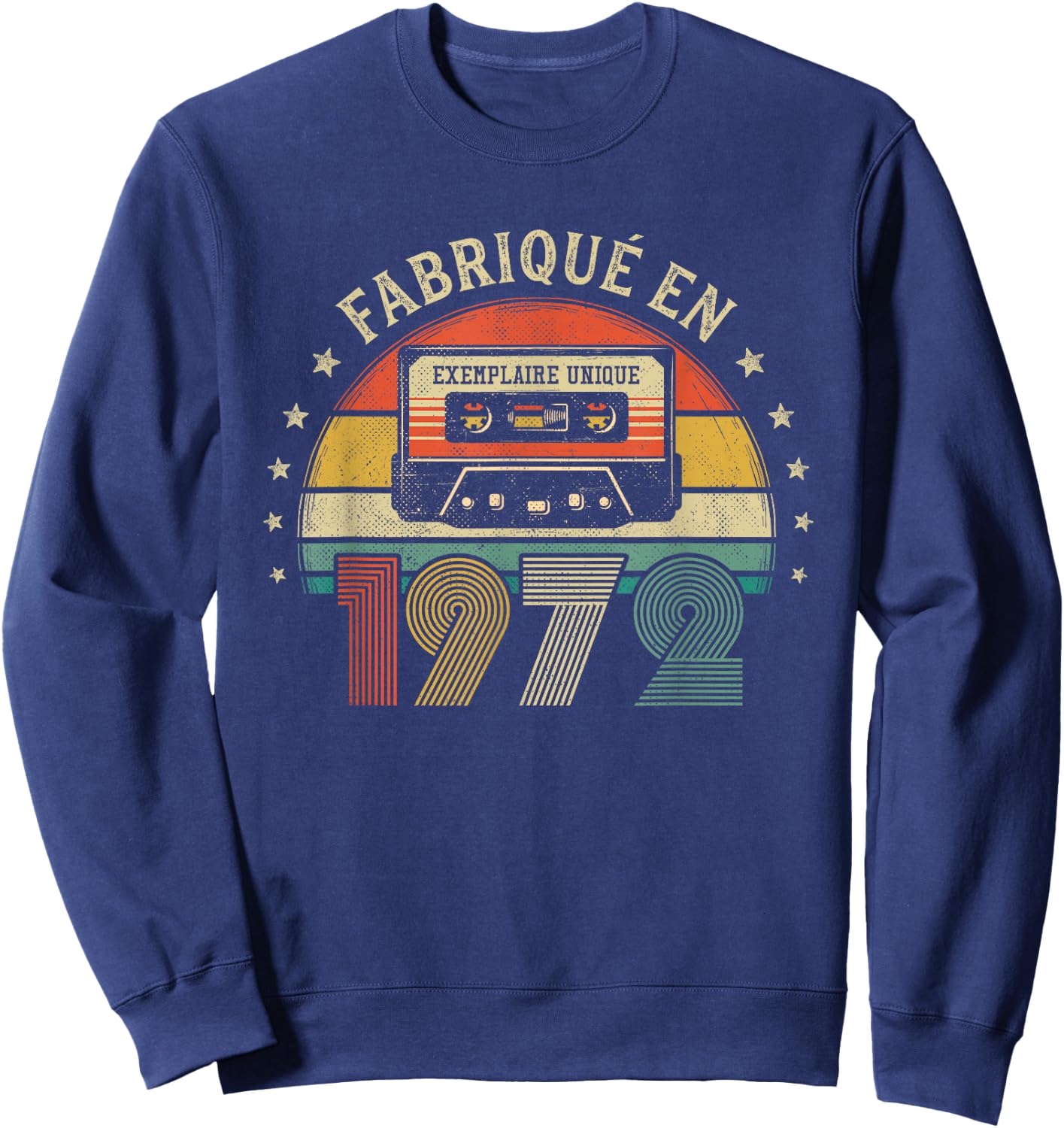 Fabriqué en 1972 Vintage Cassette - Cadeau Anniversaire 1972 Sweatshirt - Sweatshirt | Navy