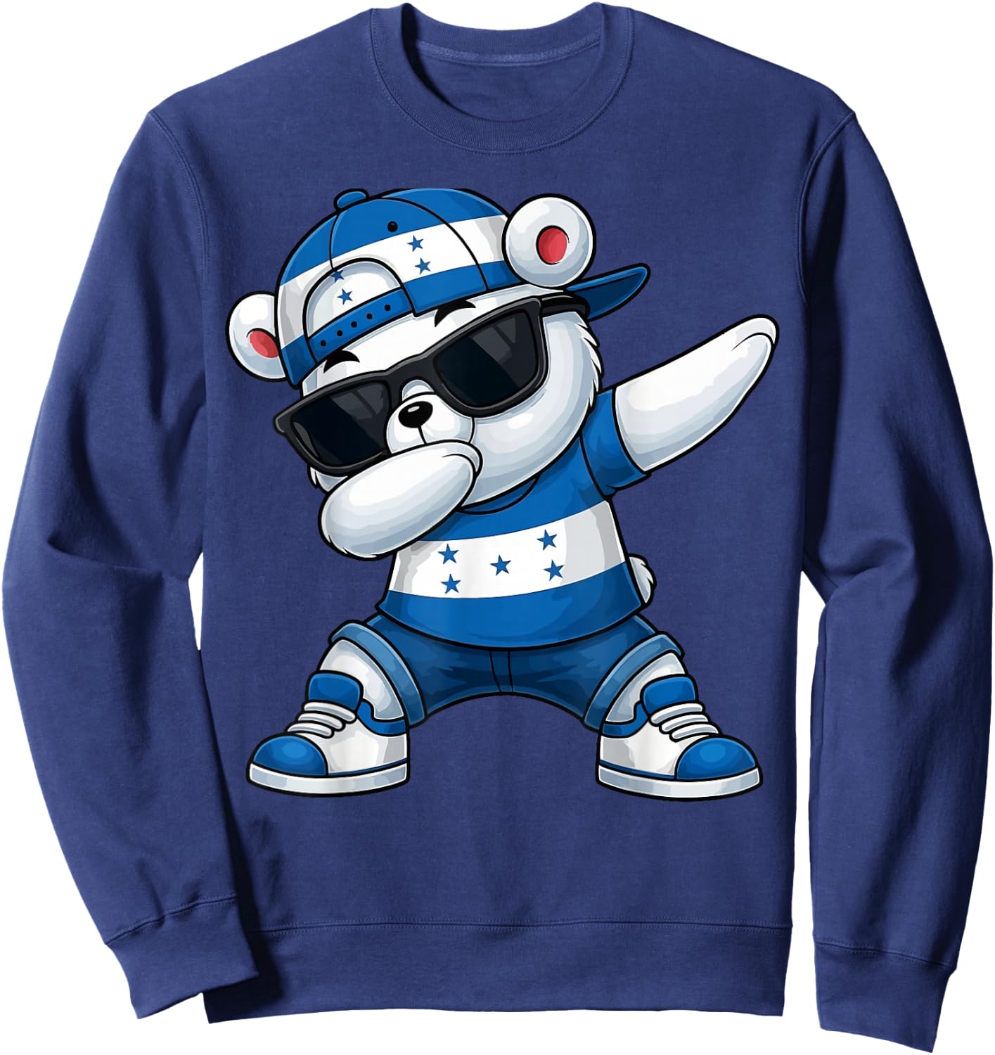 Hispanic Heritage Honduran Flag Honduras 2025 Dabbing Kids Sweatshirt - Sweatshirt | Navy