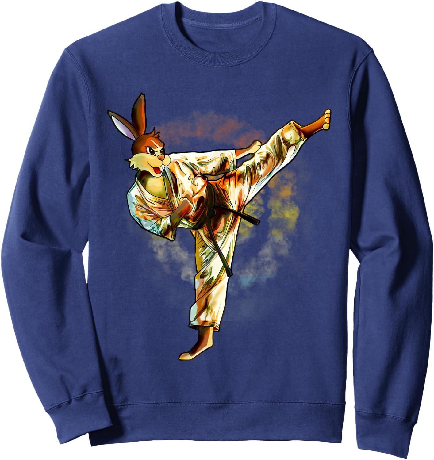 Karate Rabbit Easter Bunny Sweatshirt - Sweatshirt | Navy