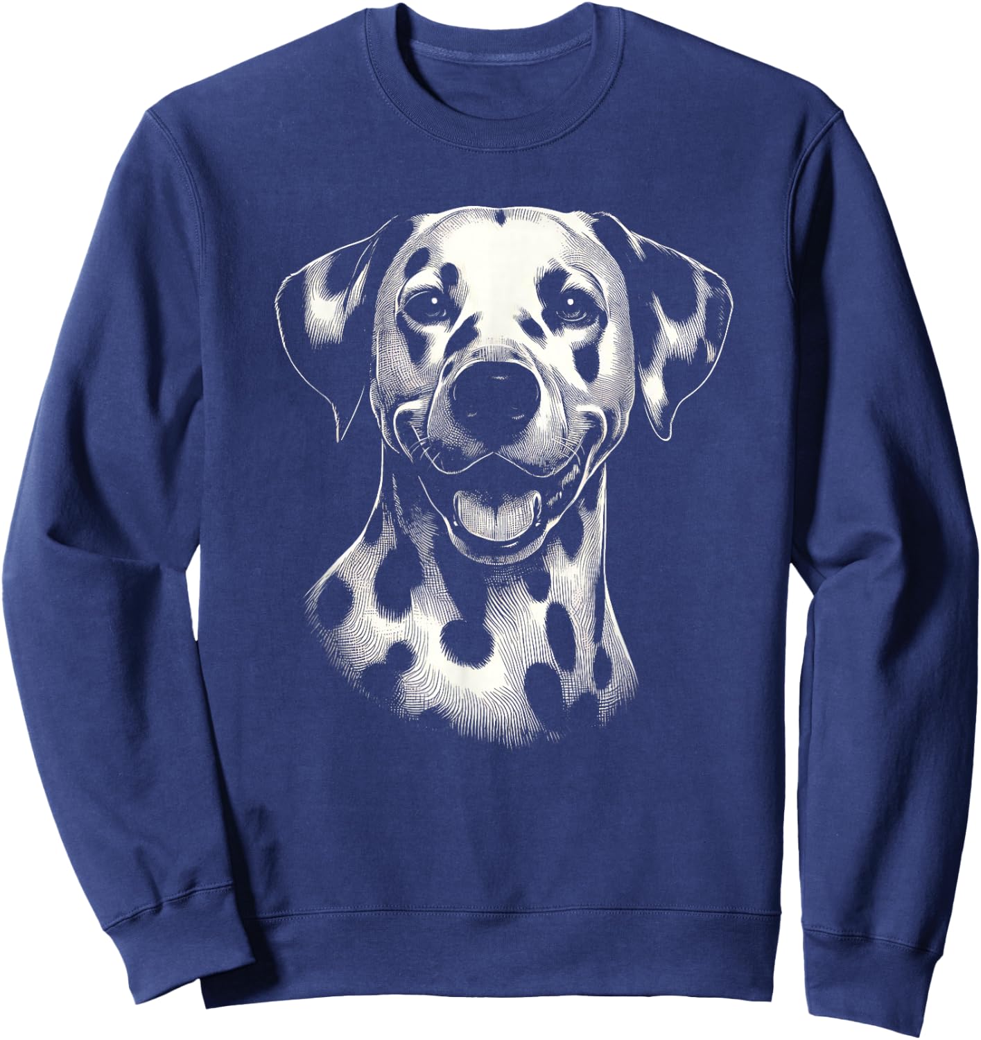 Dalmatian Dog Face Art Design and Men Sweatshirt - Sweatshirt | Navy
