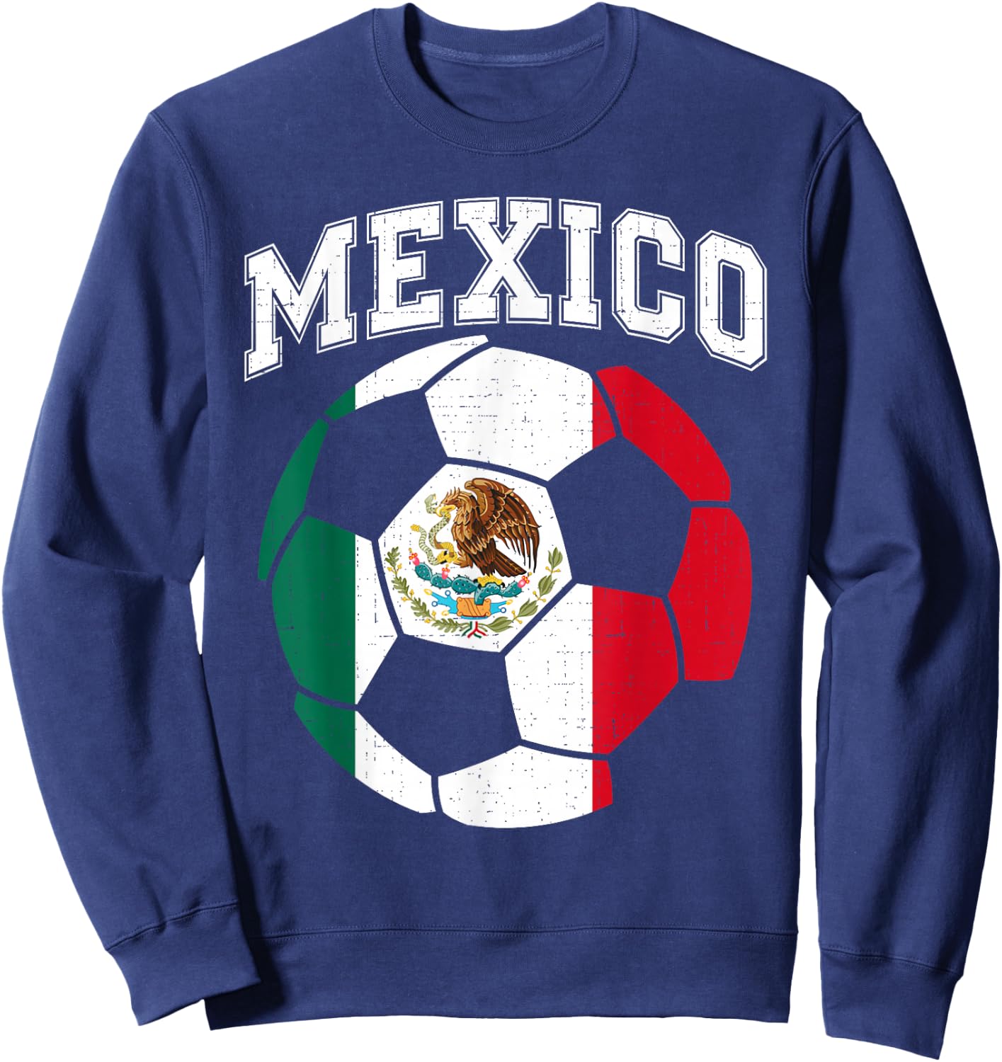 Mexico Mexican Flag Vintage Pride Men Women Kids Sweatshirt - Sweatshirt | Navy