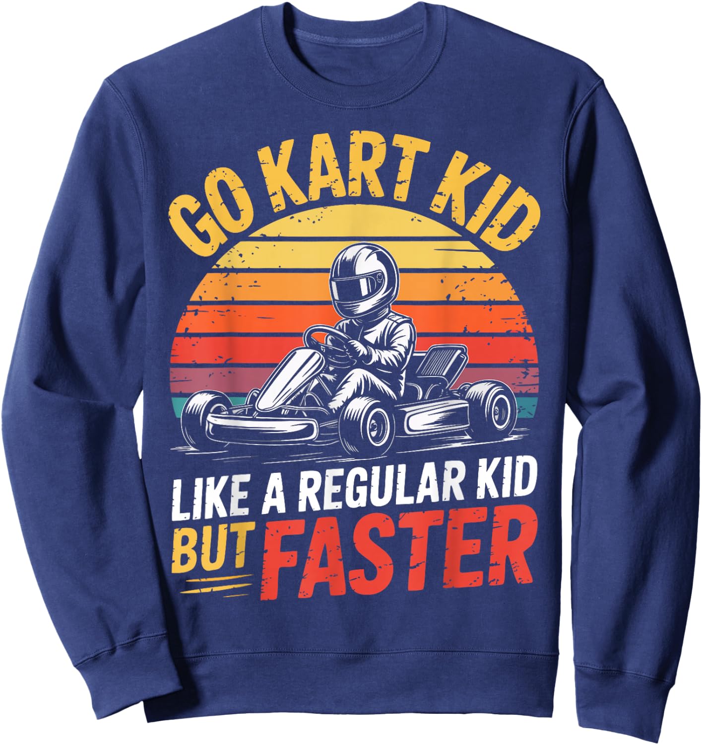 Go Kart Kid Racer Child Racing Driver Sweatshirt - Sweatshirt | Navy
