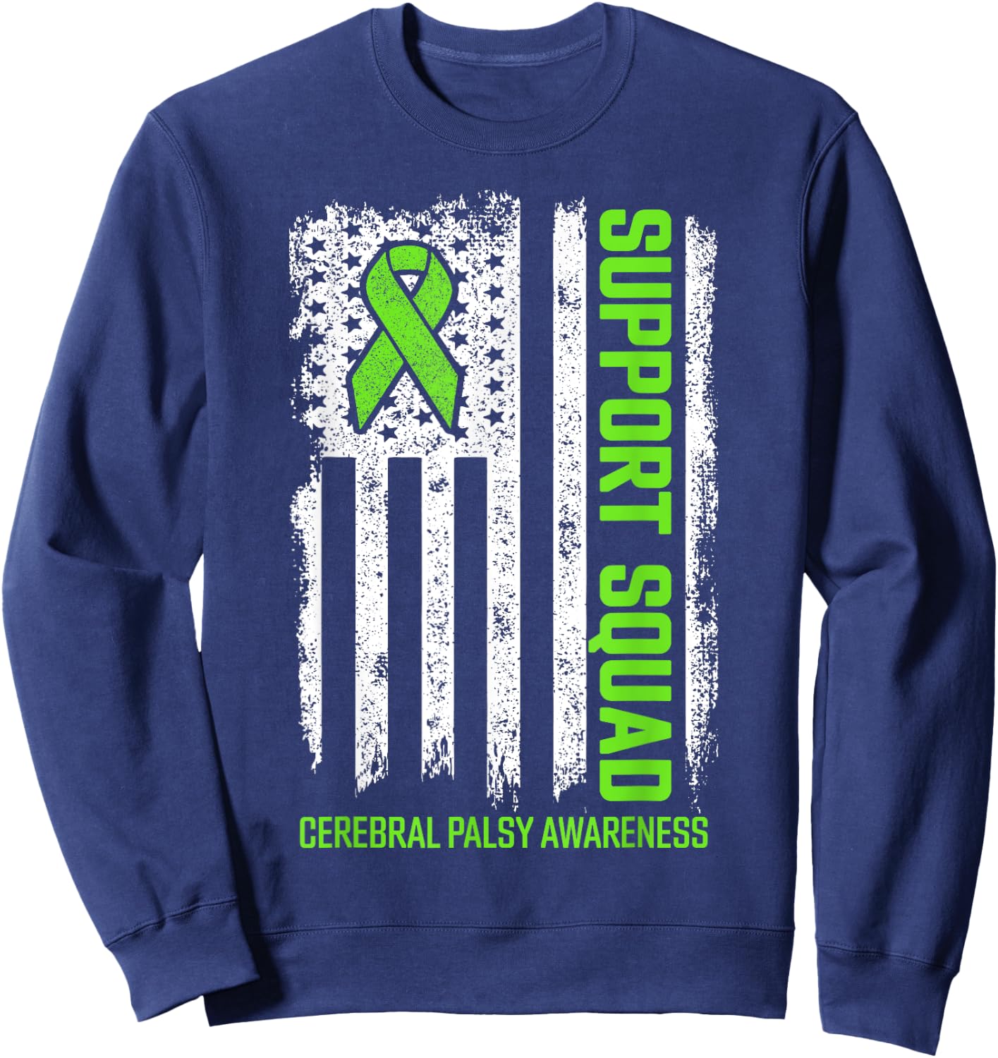Cerebral Palsy Support Squad Family Cerebral Palsy Awareness Sweatshirt - Sweatshirt | Navy