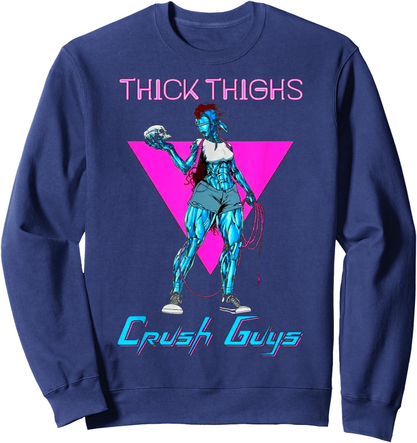 Thiick Thighs Crush Guys Weightlifting Bodybuilding Gym Sweatshirt - Sweatshirt | Navy