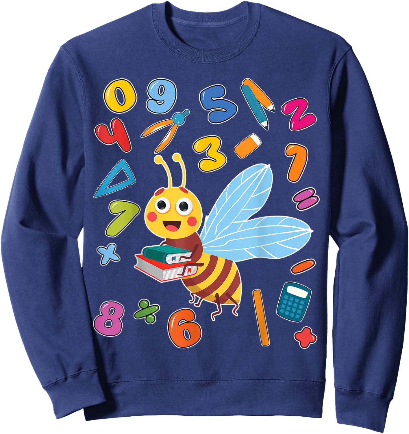 Numbers Math day back school kids number day bee costume Sweatshirt - Sweatshirt | Navy