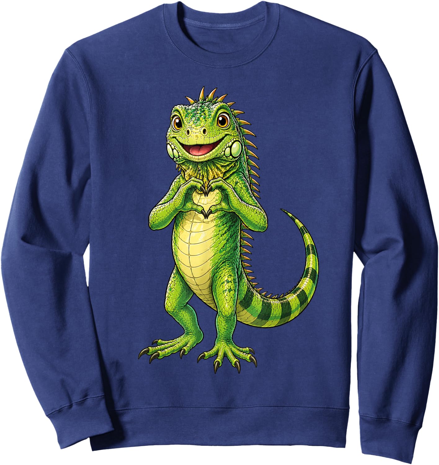 Iguana with Heart | Cute Little Iguana Heart Symbol Sweatshirt - Sweatshirt | Navy