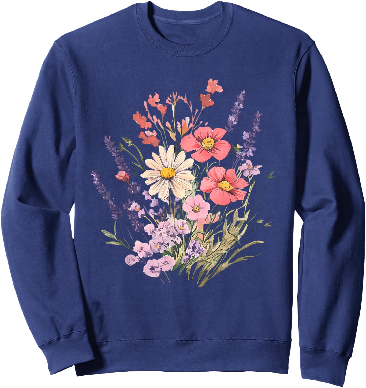 Flower Shirt Bouquet Design for Lovers Sweatshirt - Sweatshirt | Navy