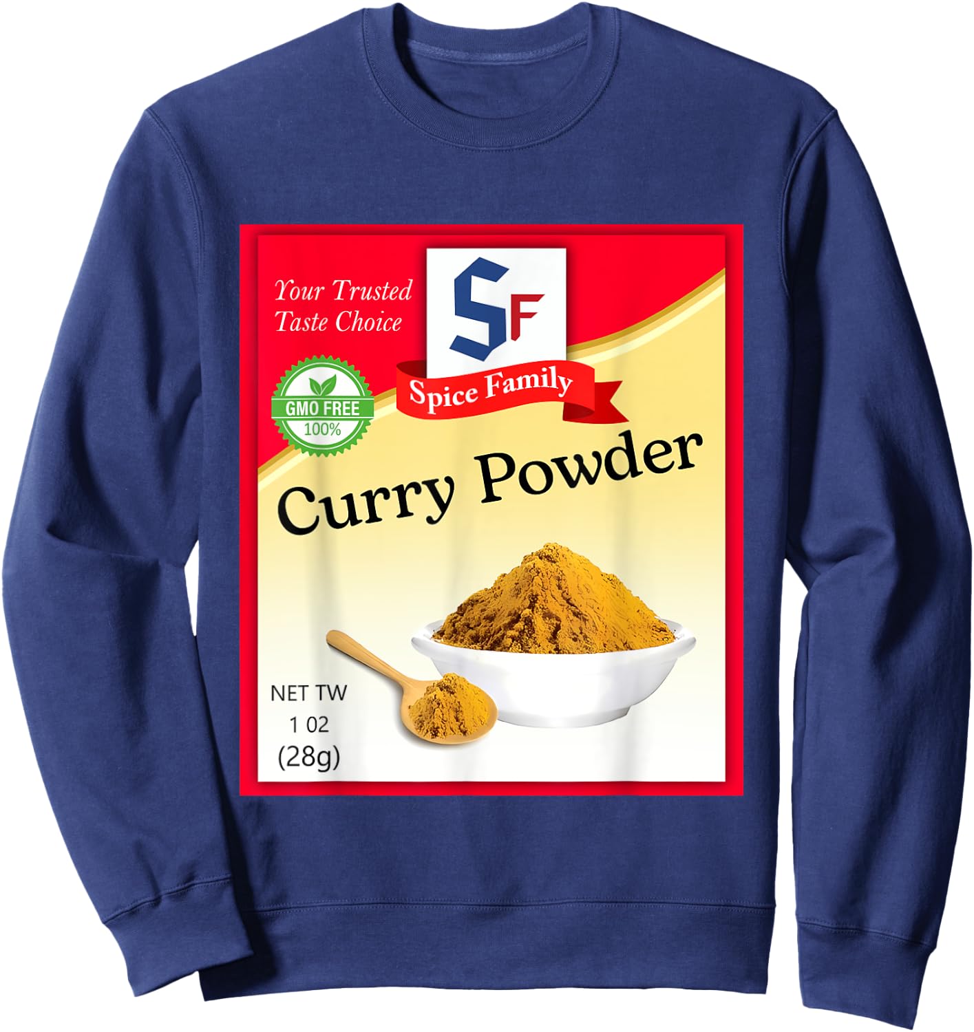 Curry Powder Condiment Costume Holiday Spice Group Costumes Sweatshirt - Sweatshirt | Navy