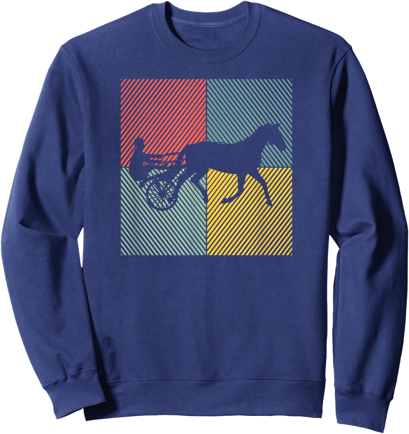 Trotting Horse Racing Horses Trotting Race , Black, S Sweatshirt - Sweatshirt | Navy