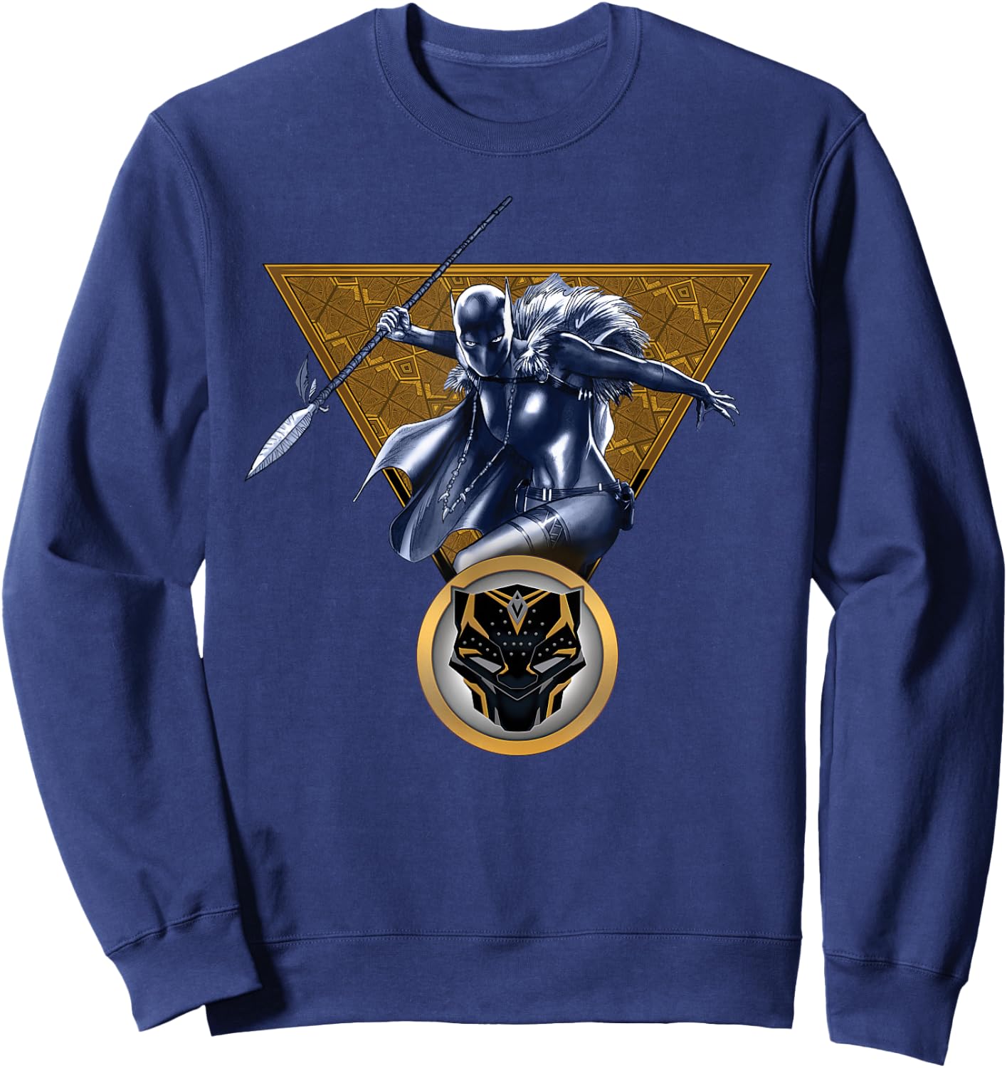 Marvel Black Panther Shuri with Cape and Spear Comic Art Sweatshirt - Sweatshirt | Navy