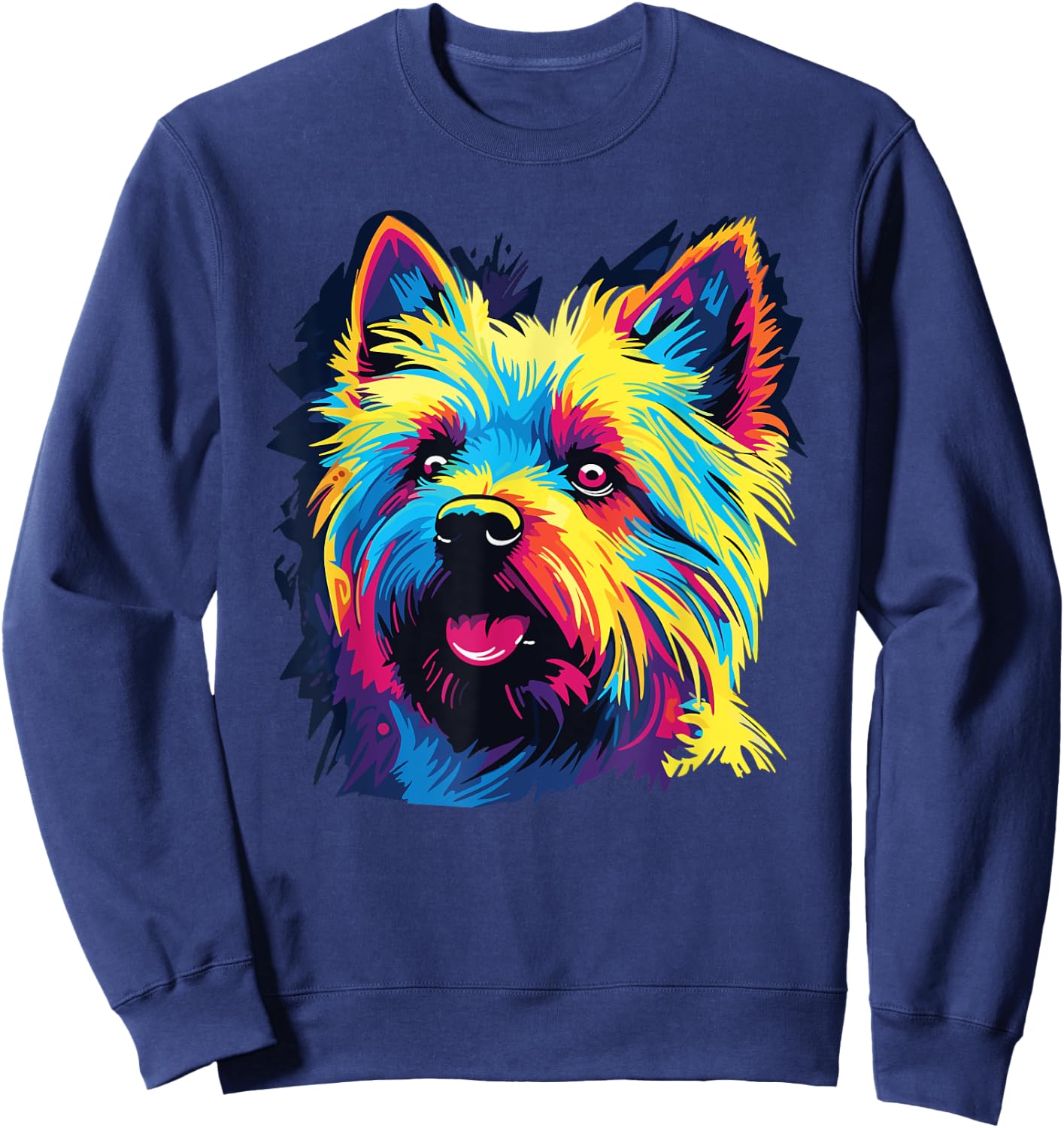 Watercolor Colorful Norwich Terrier Dog Men Women Girls Kids Sweatshirt - Sweatshirt | Navy