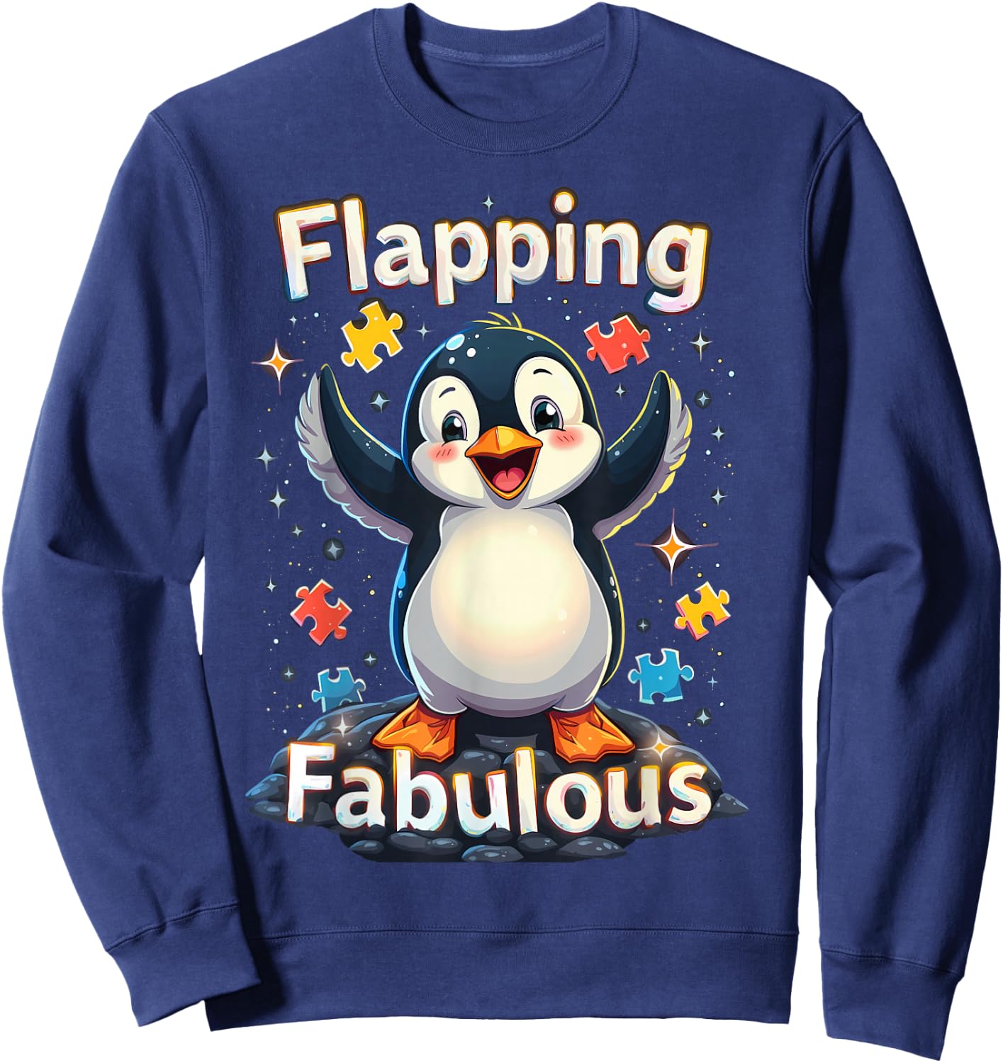 Autism Awareness Month Penguin Sweatshirt - Sweatshirt | Navy