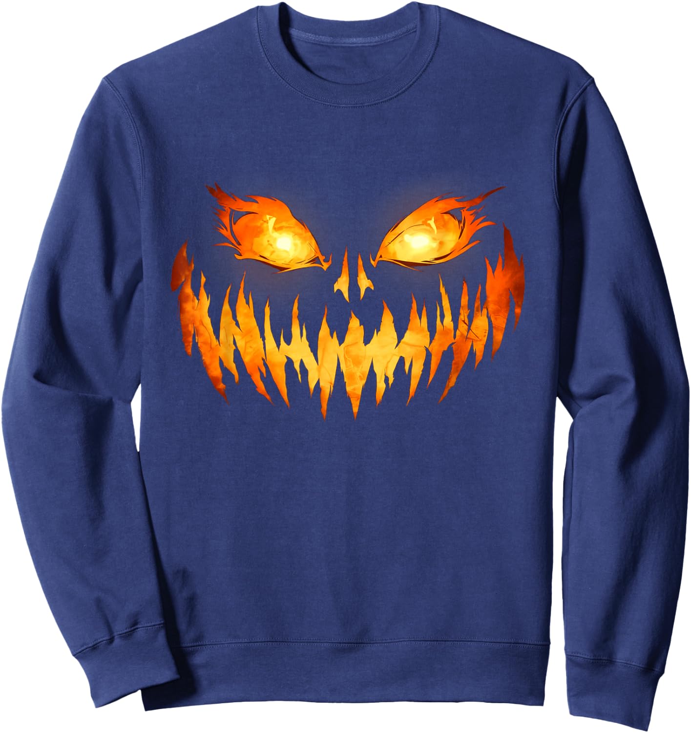 Scary Spooky Jack O Lantern Face Pumpkin Halloween Men Boys Sweatshirt - Sweatshirt | Navy