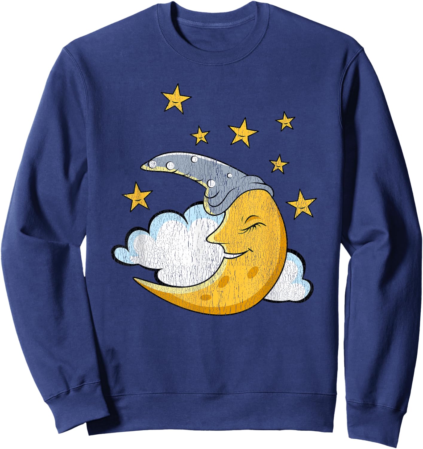 Funny Sleepy Moon Stars Cloud Pjs pajamas Sleeping Gift Sweatshirt - Sweatshirt | Navy