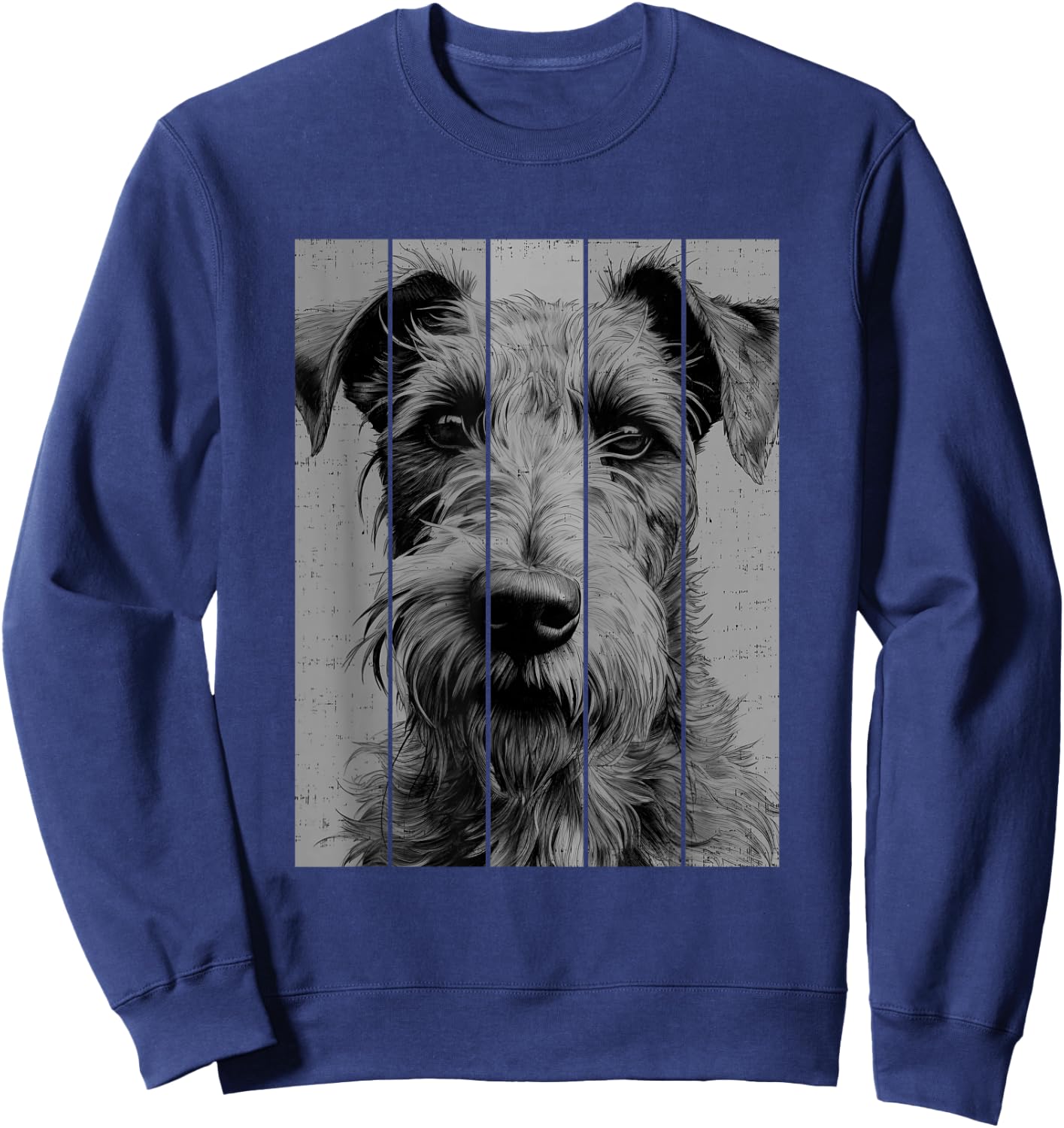 Cool Irish Terrier Portrait Black And White Style Sweatshirt - Sweatshirt | Navy