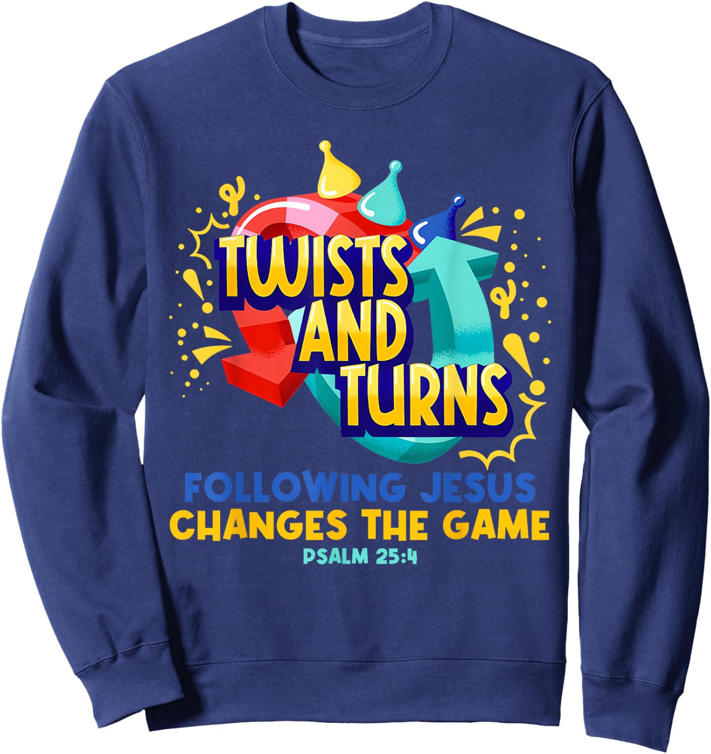 Twists and Turns Vbs Vibes Christian Games Board Funny Sweatshirt - Sweatshirt | Navy