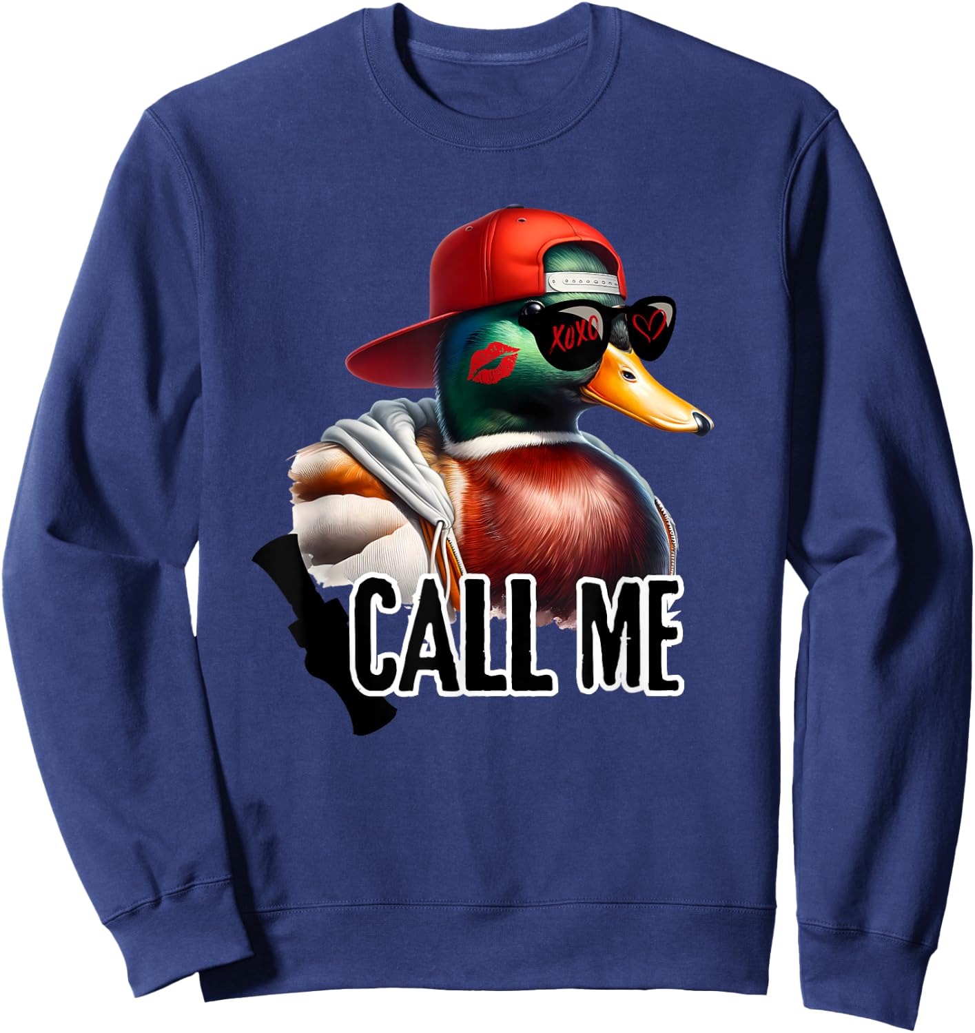 Call Me Mallard Duck Hunter Hunting Season Cute Duck Hunting Sweatshirt - Sweatshirt | Navy