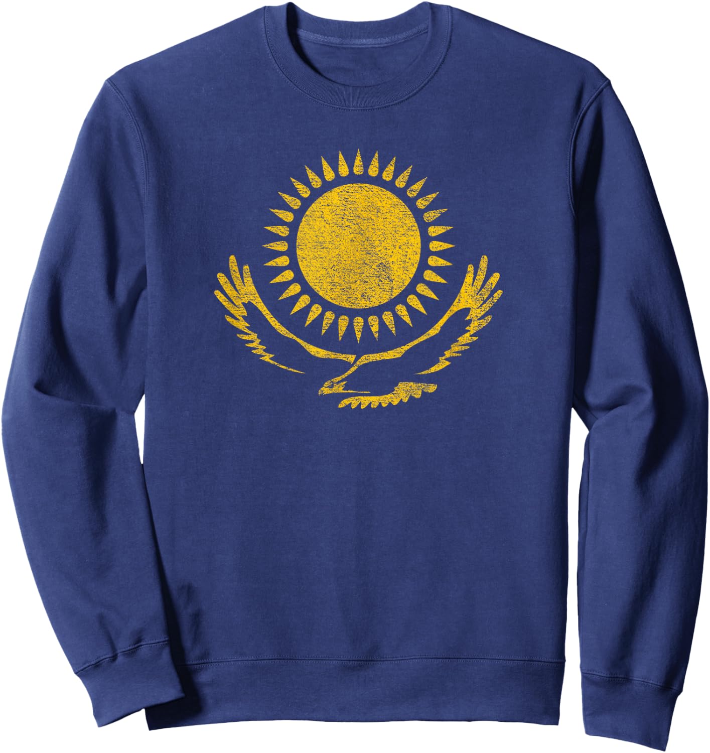 Kazakhstan National Flag Eagle and Sun Almaty Astana Sweatshirt - Sweatshirt | Navy