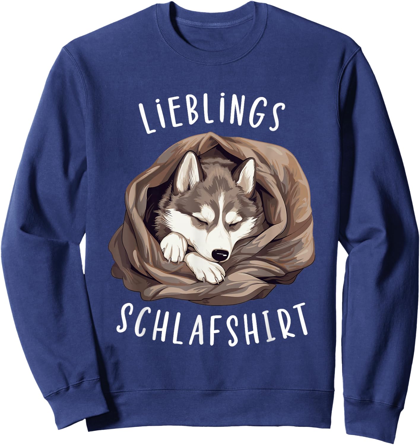 Hund Offizielles Lieblings Schlafshirt Sibirischer Husky Sweatshirt - Sweatshirt | Navy