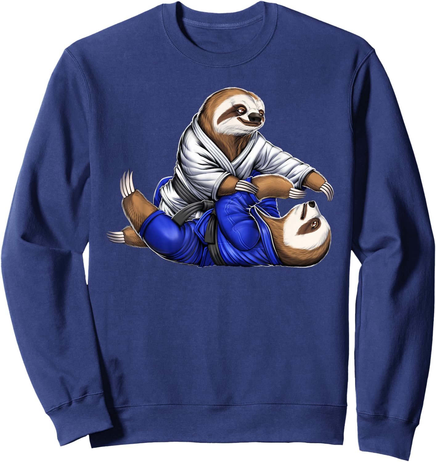 Sloth Brazilian Jiu Jitsu BJJ Grappling Judo Martial Arts Sweatshirt - Sweatshirt | Navy