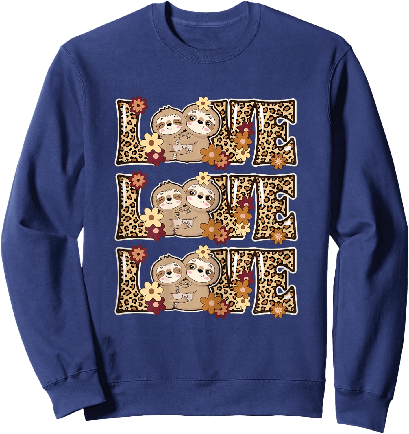 Love Sloth Women Sloth Lover Outfit Girls Kids Cute Sloth Sweatshirt - Sweatshirt | Navy