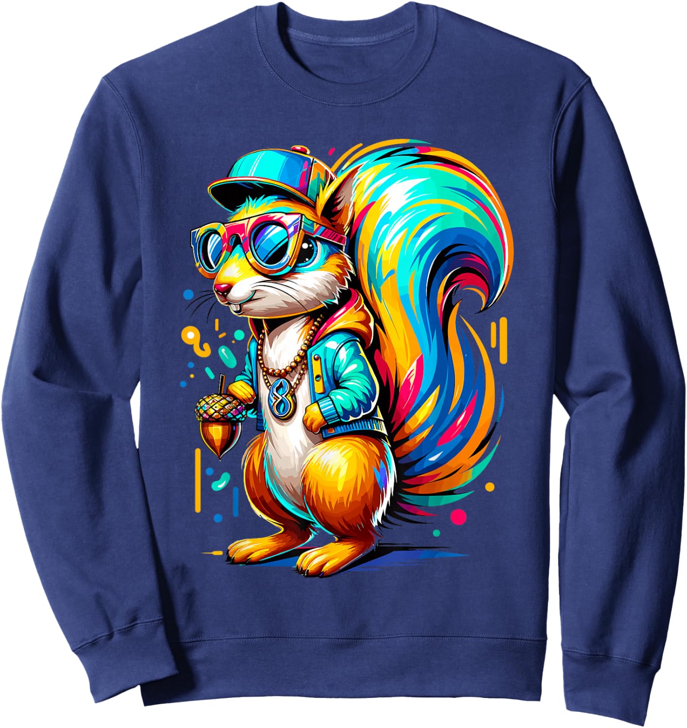 Urban Graffiti Squirrel Lover Stuff Street Art Squirrel Sweatshirt - Sweatshirt | Navy