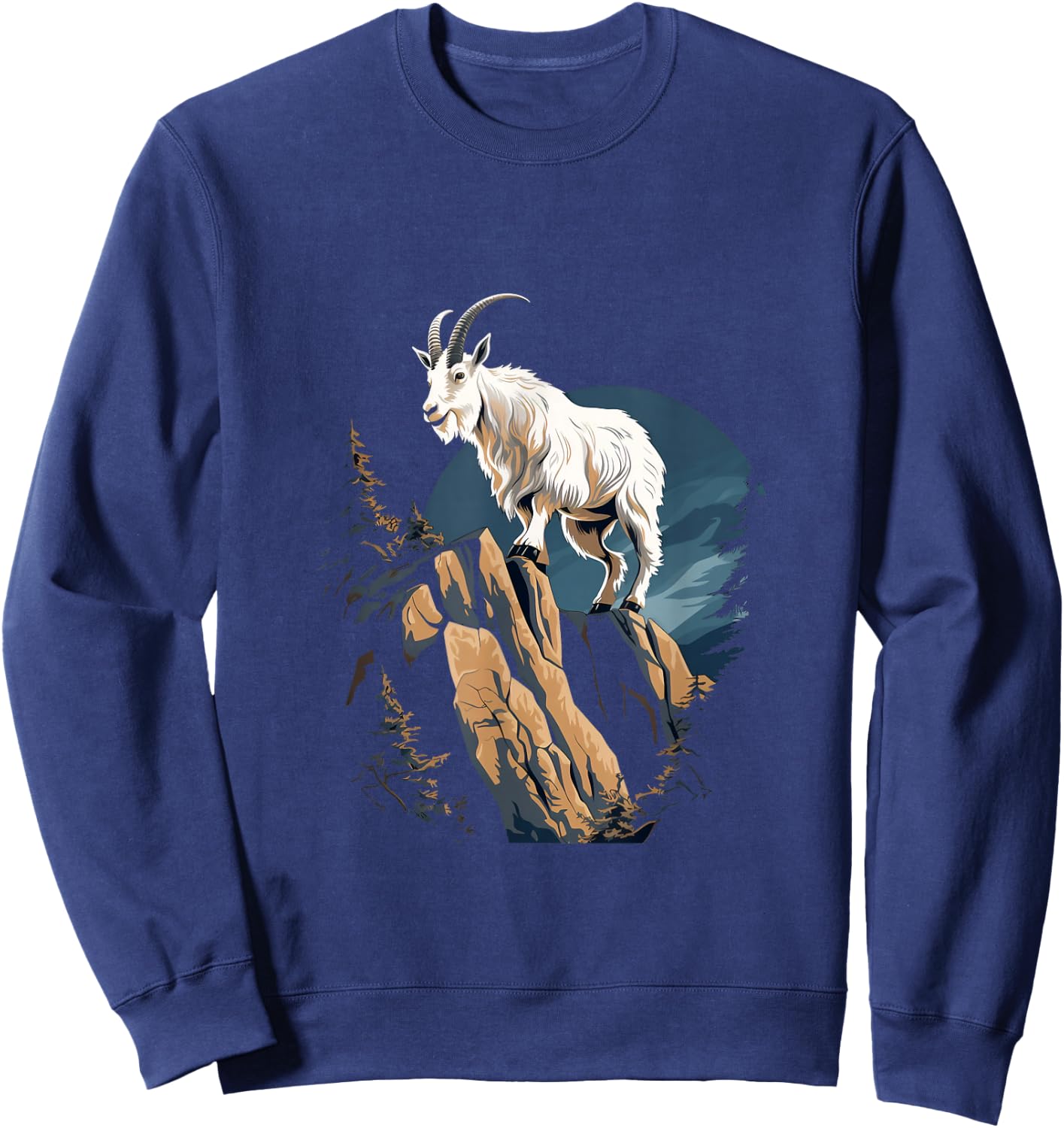 Mountain Goat Climbing Animal Mountaineering Sweatshirt - Sweatshirt | Navy