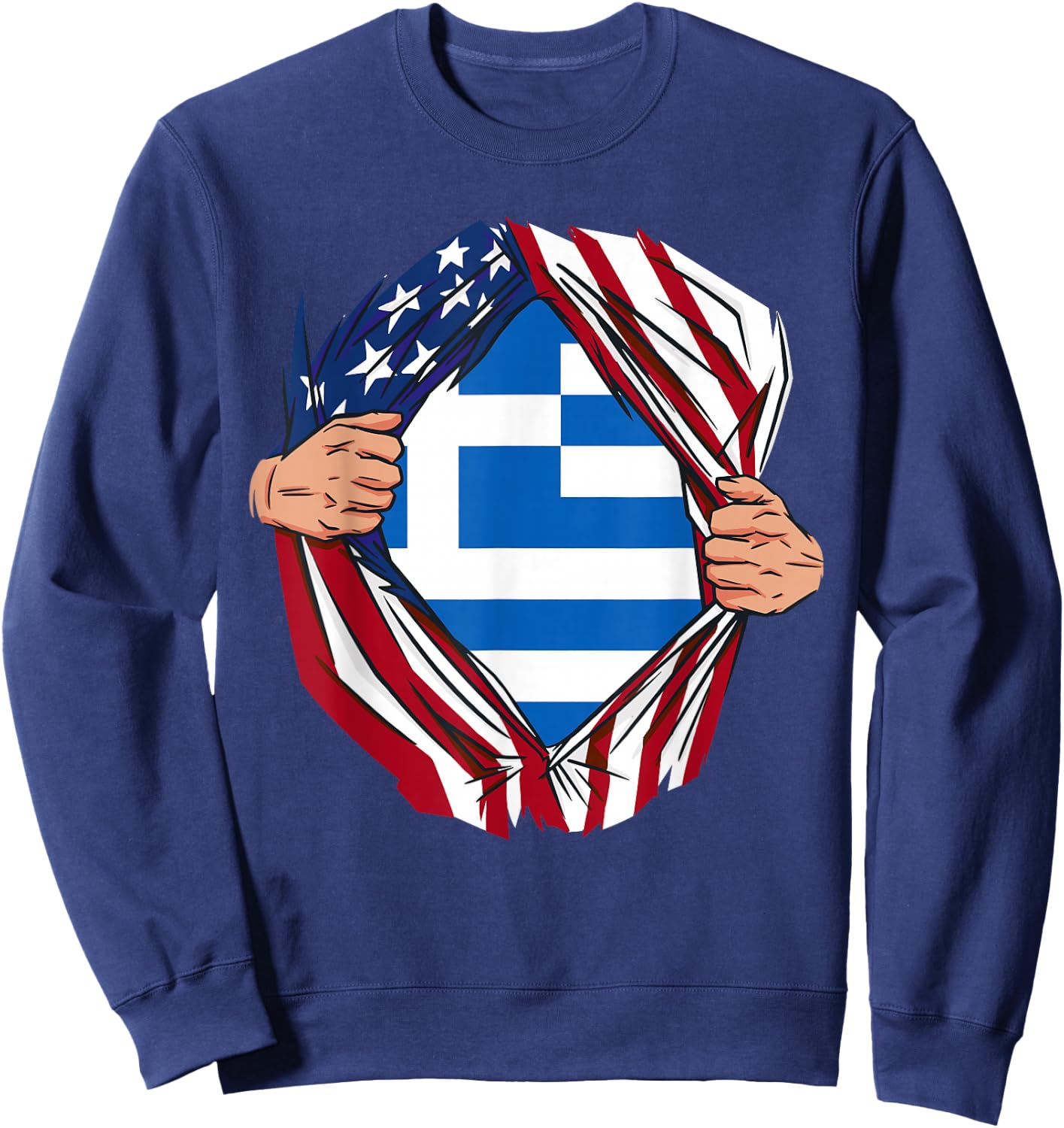 USA American Grown Greek Roots Sweatshirt - Sweatshirt | Navy