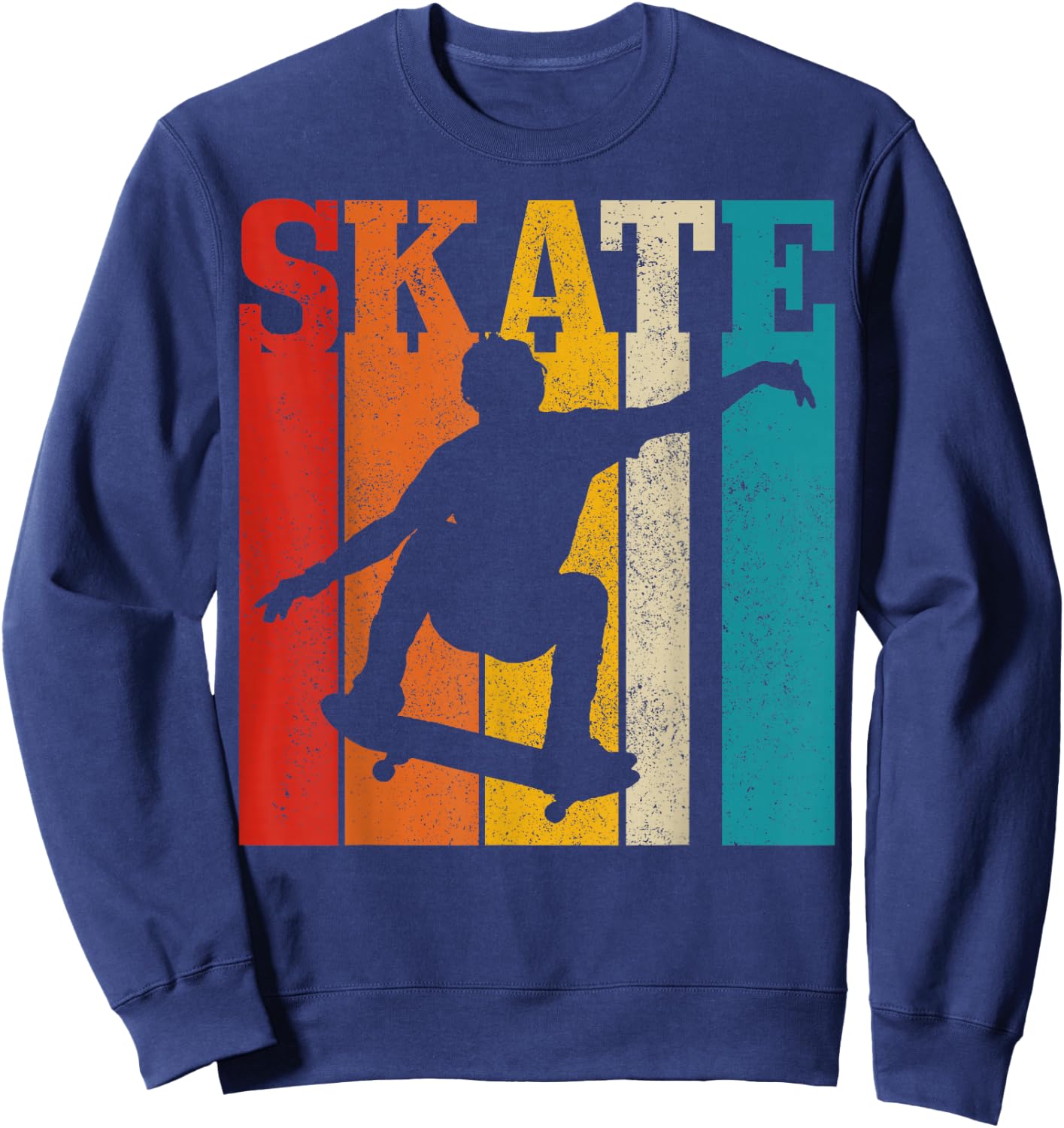 Skateboard Vintage Skating Skater Gift Sweatshirt - Sweatshirt | Navy