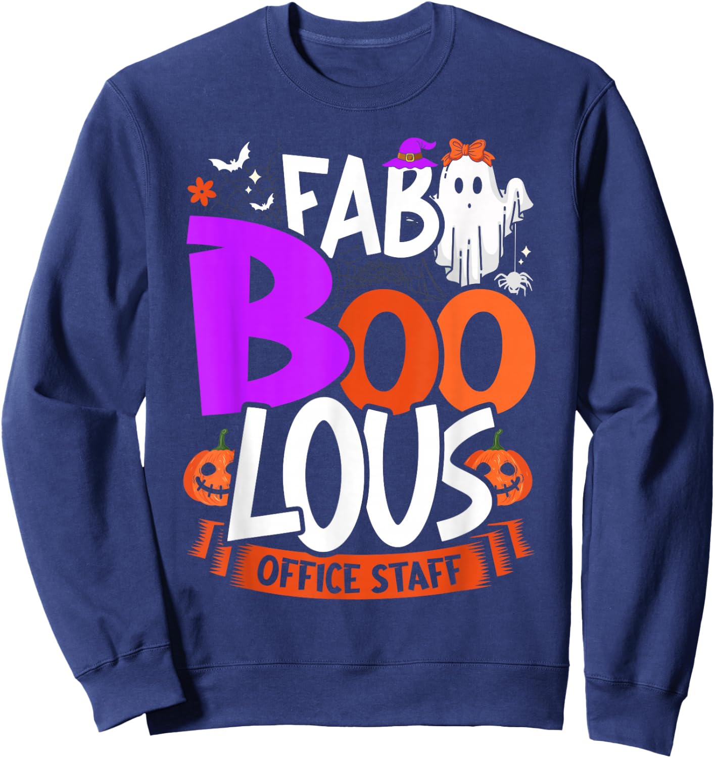 Fab Boo Lous Office Staff Funny Halloween Costume Sweatshirt - Sweatshirt | Navy