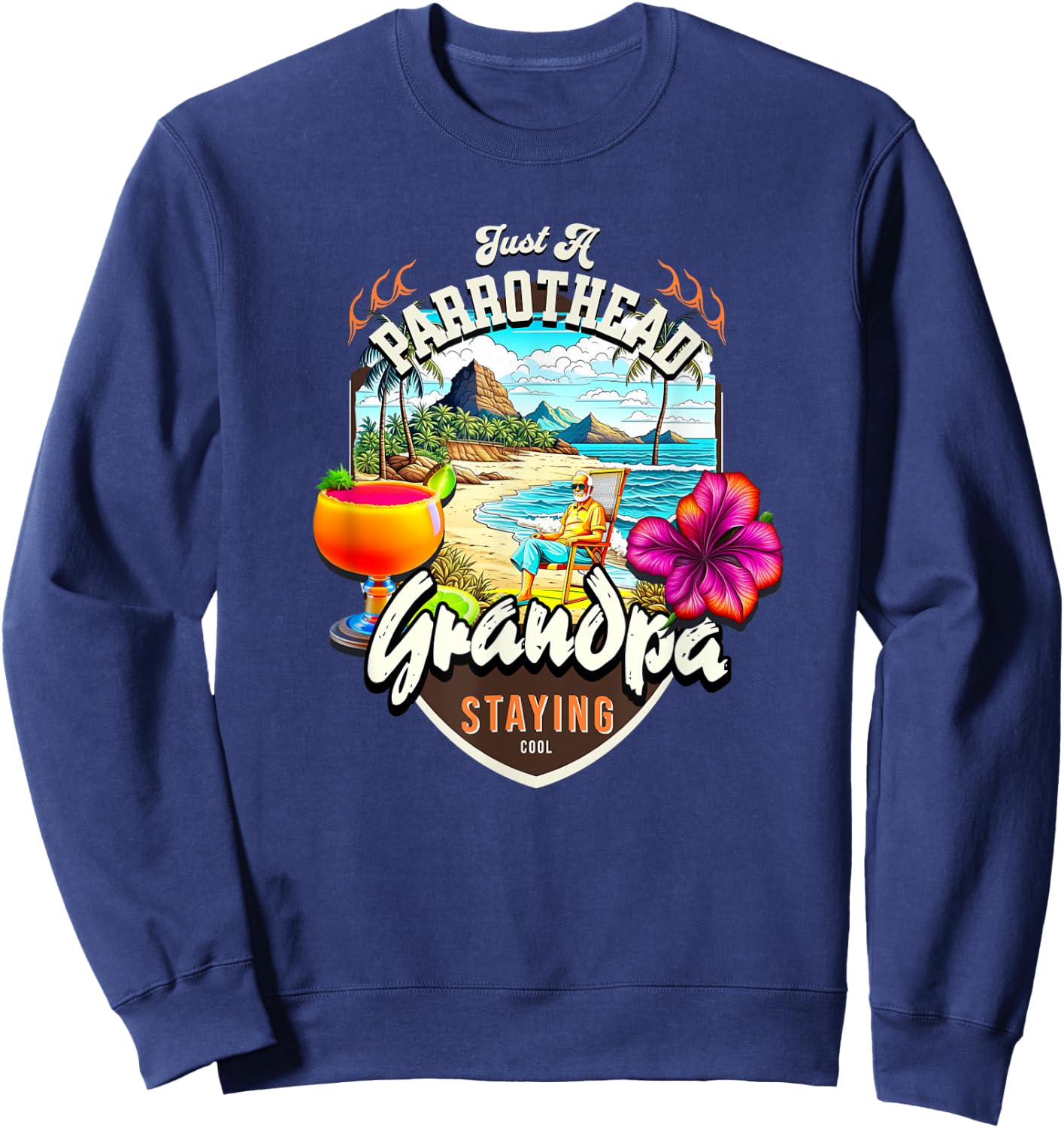 Parrothead Grandpa Sweatshirt - Sweatshirt | Navy