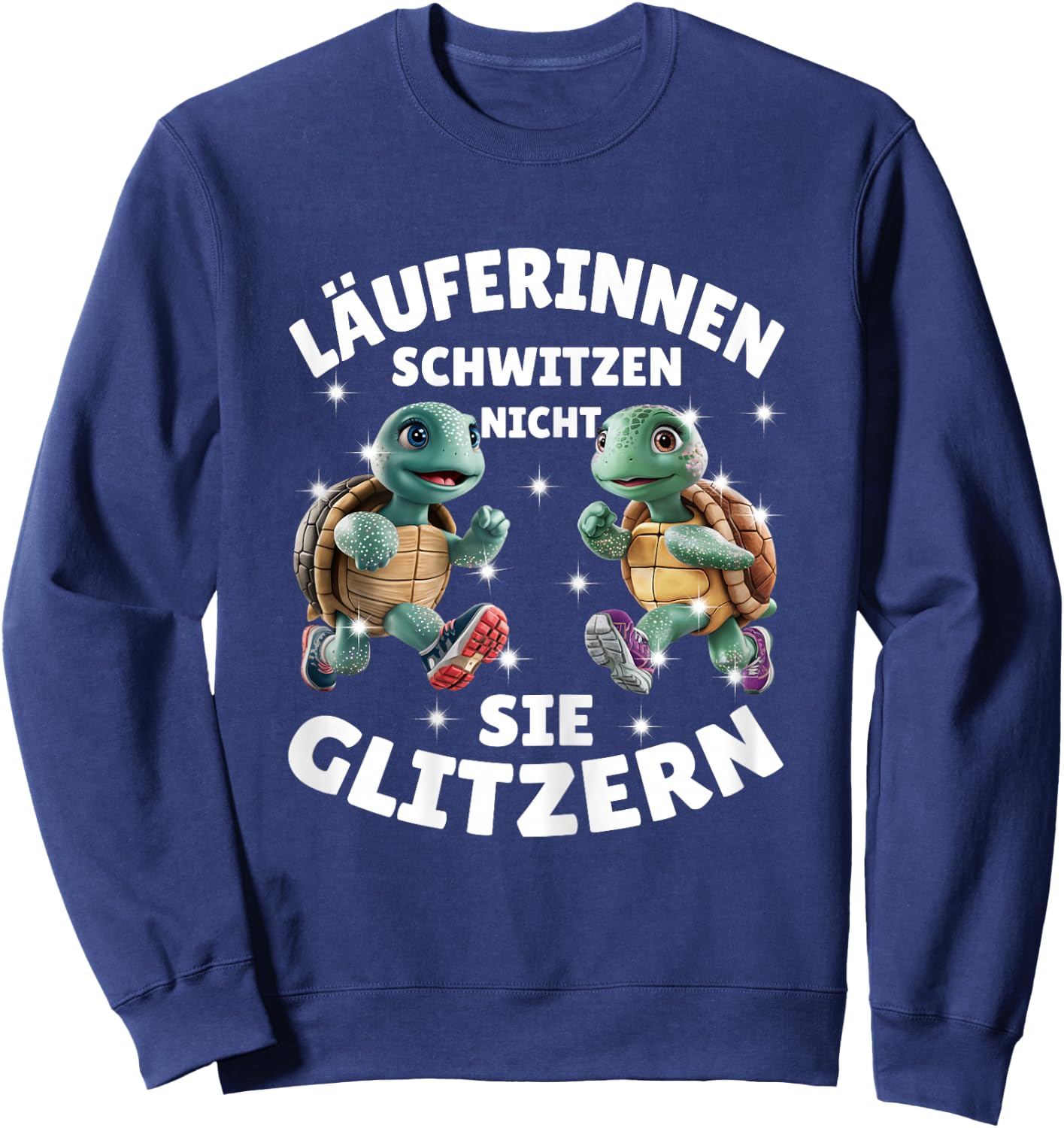 Laufen Joggen Lustig Läuferin Spruch Schildkröten Fitness Sweatshirt - Sweatshirt | Navy