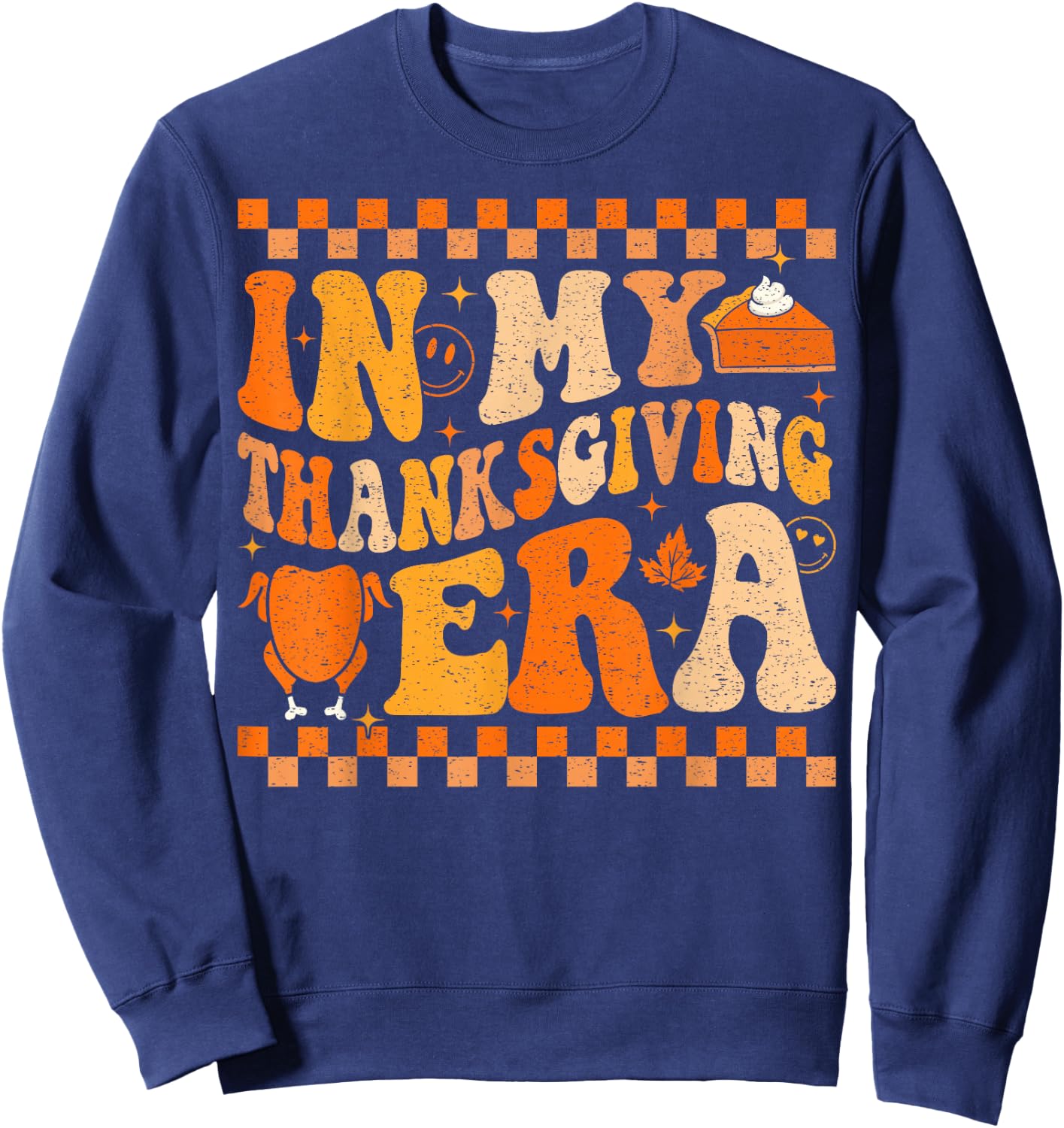 Groovy Thanksgiving Turkey Sweatshirt - Sweatshirt | Navy