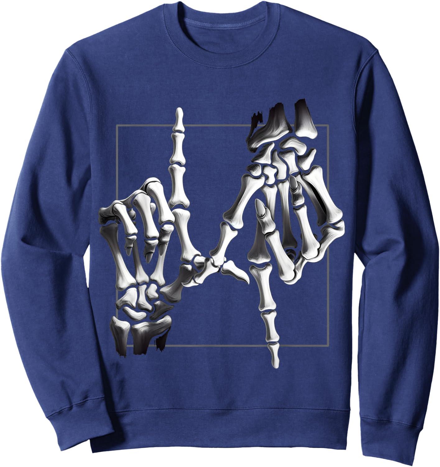Skeleton Hand Rock On Sign for Halloween Party Sweatshirt - Sweatshirt | Navy
