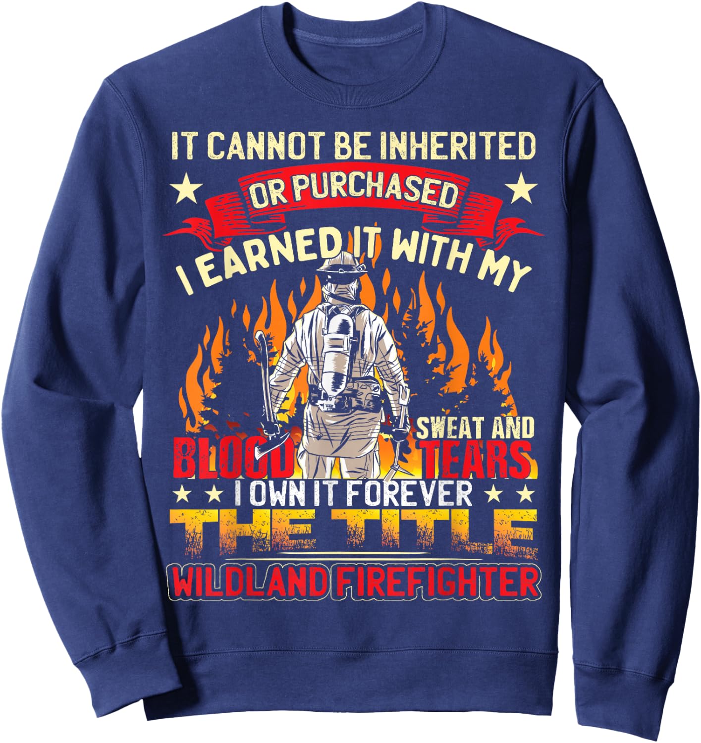 Wildland Firefighter Gear -Adults Black Wildland Firefighter Sweatshirt - Sweatshirt | Navy