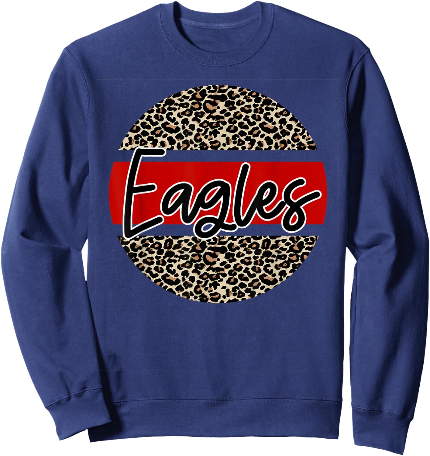 Eagles School Spirit Leopard Print Red Sweatshirt - Sweatshirt | Navy