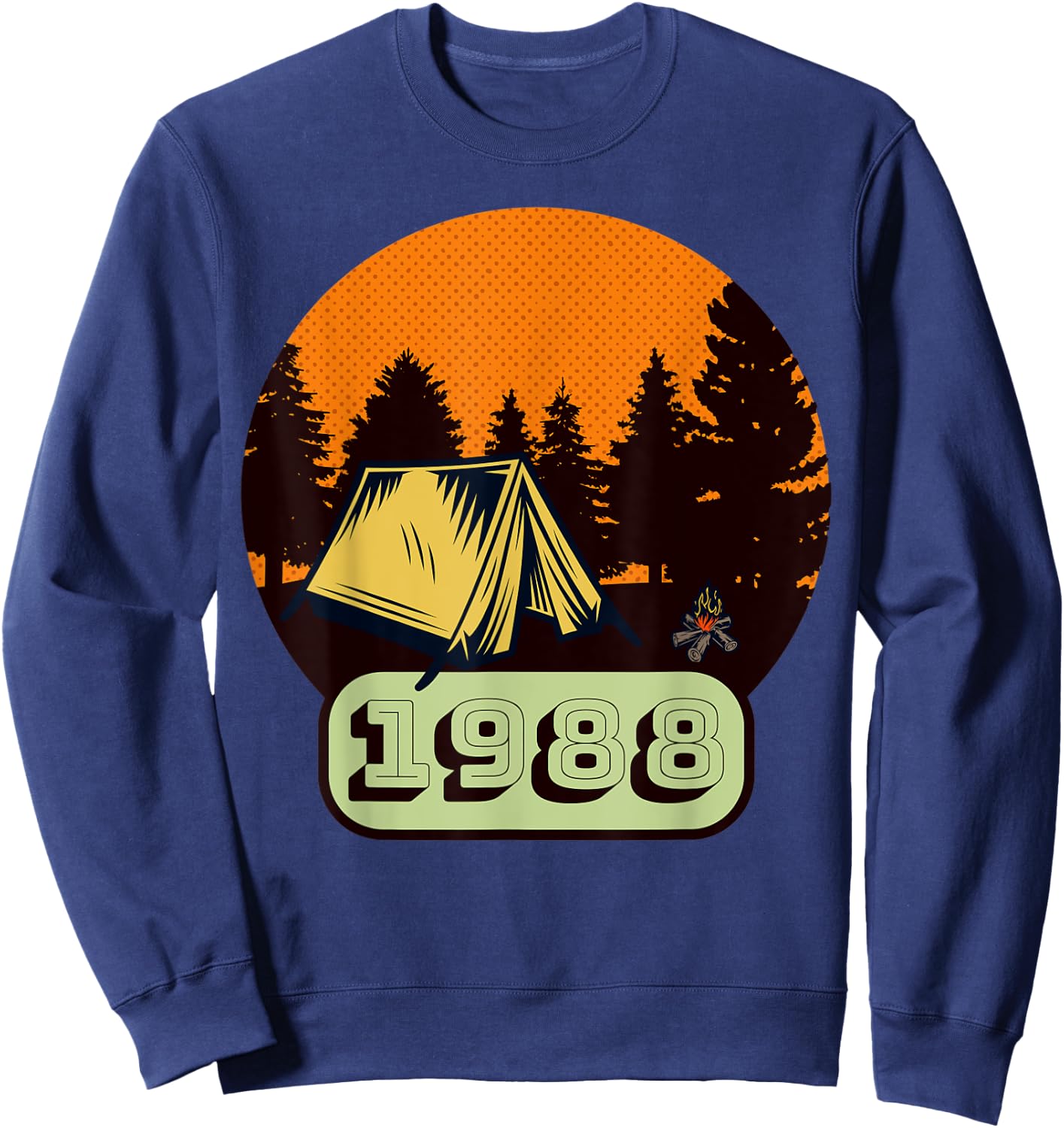 Vintage 1988 Birthday Camping Hiking Sweatshirt - Sweatshirt | Navy
