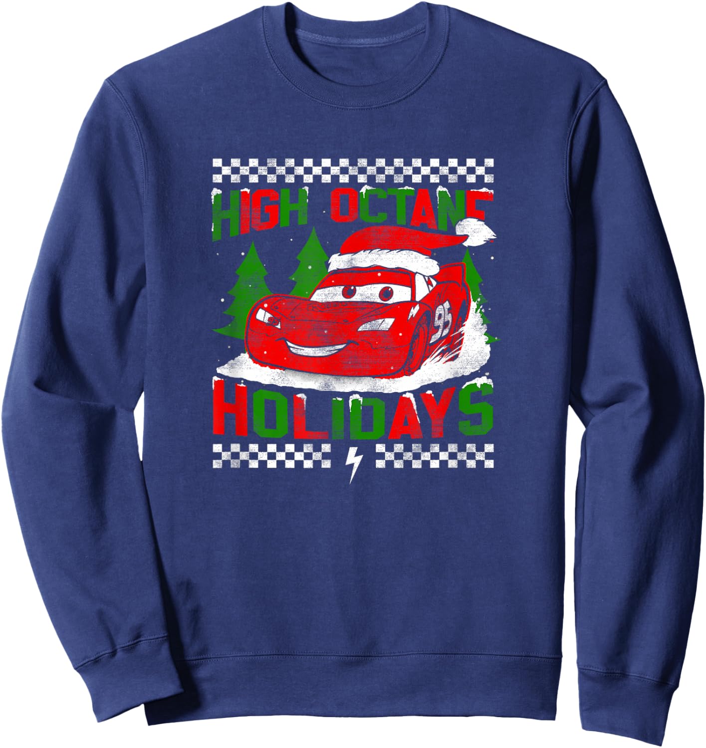 Disney Pixar Christmas Cars Lightning High Octane Holidays Sweatshirt - Sweatshirt | Navy
