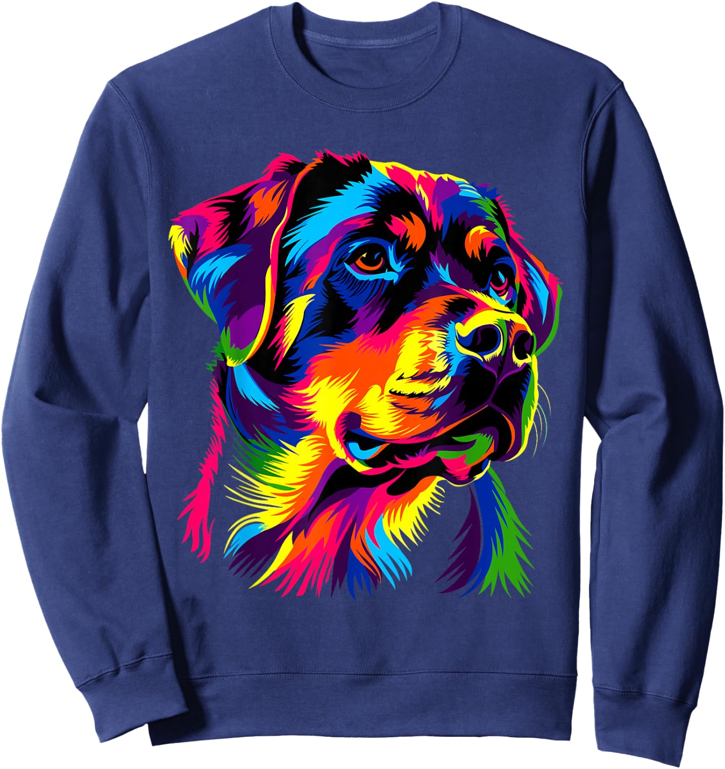 Rottweiler Hund Bunte Farben Pop Art Hunde Stolz Rottweiler Sweatshirt - Sweatshirt | Navy