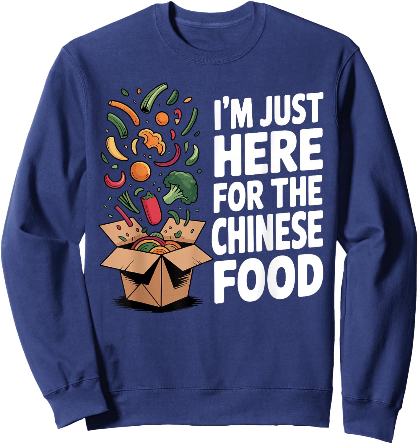 Funny Chinese Food Art Women Chinese Food Takeout Sweatshirt - Sweatshirt | Navy