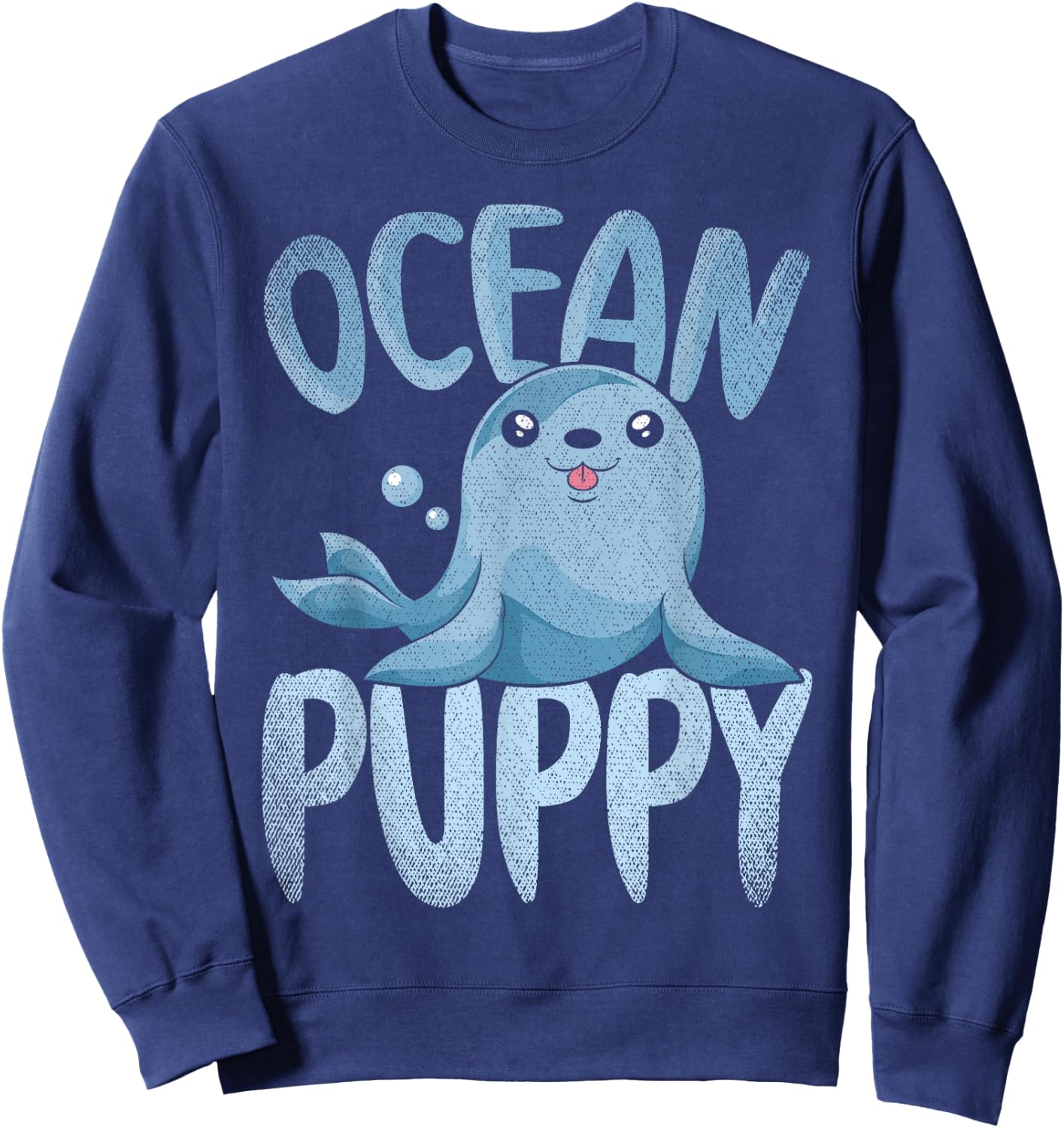Ocean Puppy Seal Lover Zoo Animal Cute Sea Lion Sweatshirt - Sweatshirt | Navy