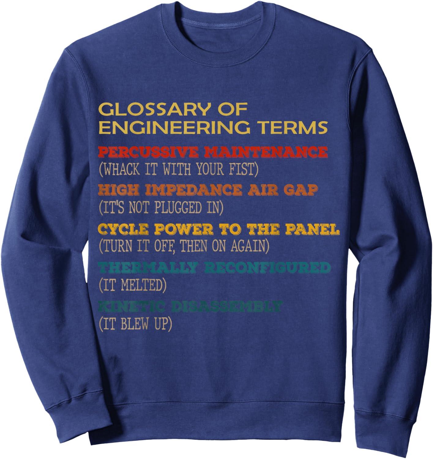 Funny Glossary of Engineering Terms Classic Costume Sweatshirt - Sweatshirt | Navy