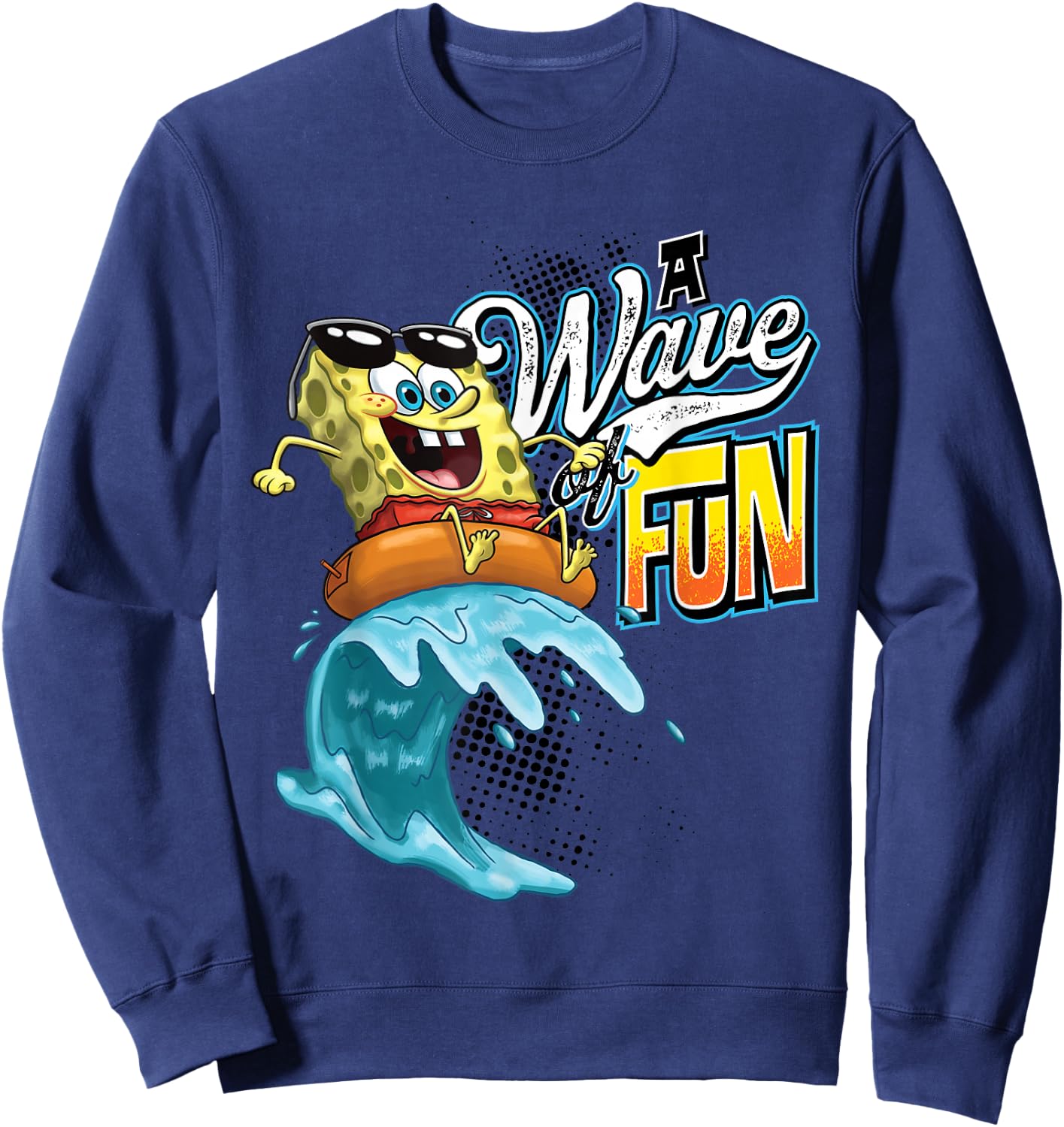 Offizieller Spongebob Schwammkopf Wave of Fun Innenschlauch Sweatshirt - Sweatshirt | Navy