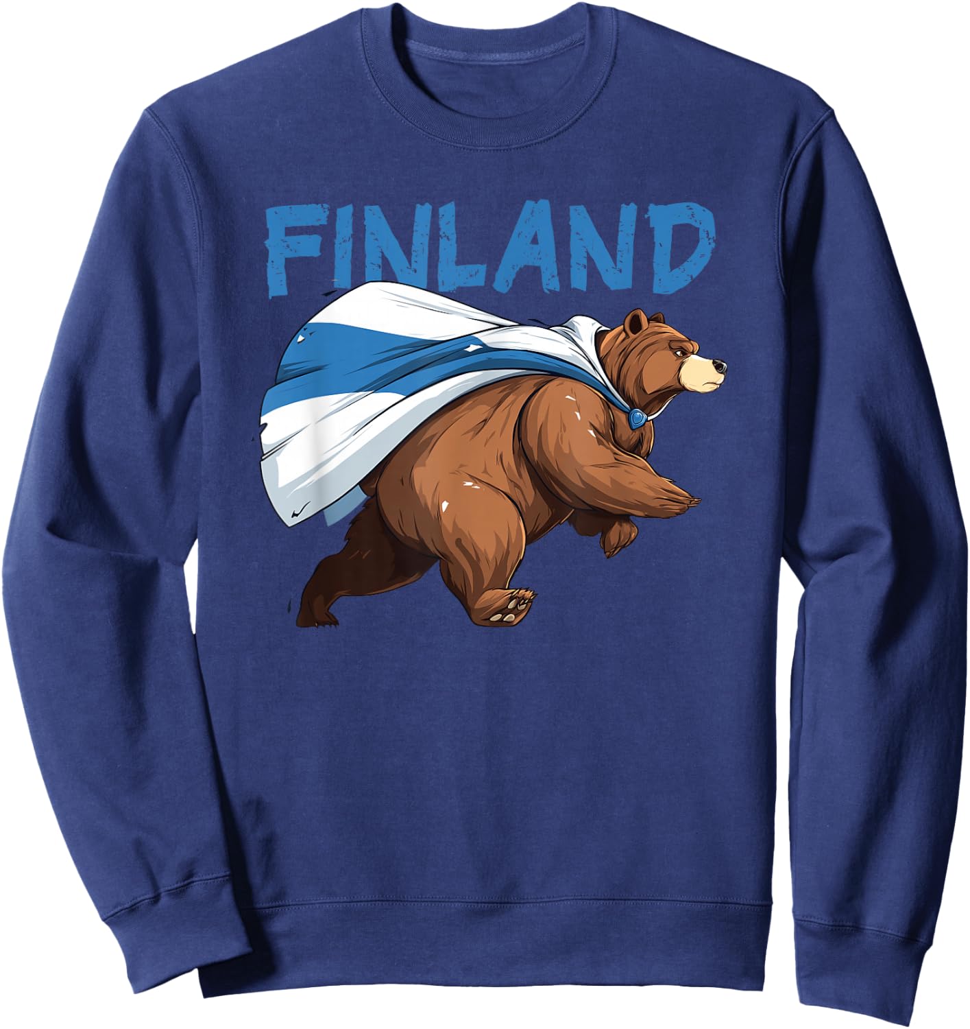 Amazing Finland Bear Look for Finnish Animals and Nature Sweatshirt - Sweatshirt | Navy