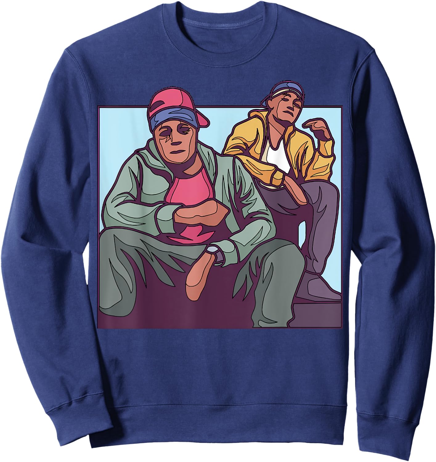 Cartoon Characters In Casual Wear For Adults Sweatshirt - Sweatshirt | Navy