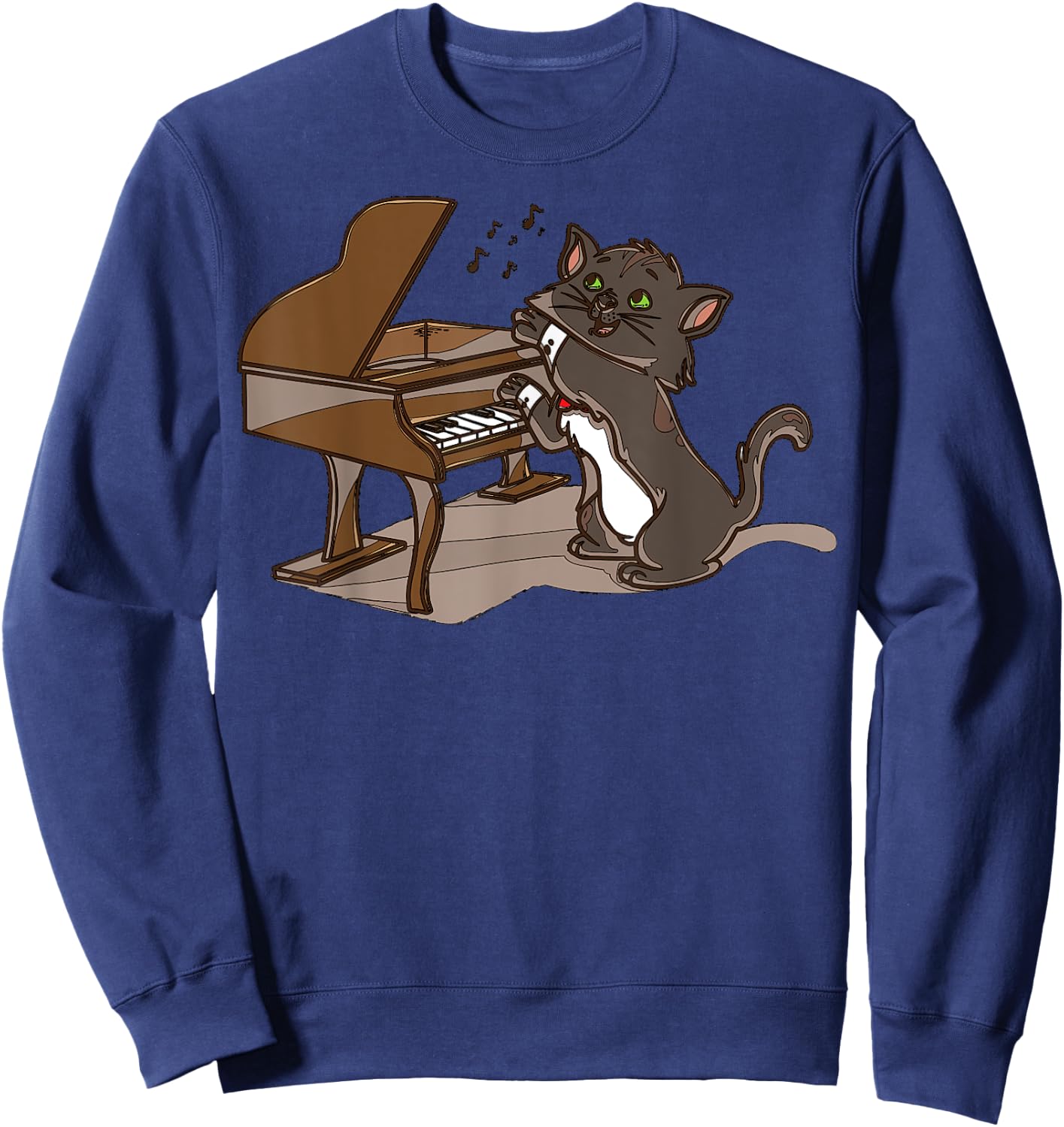 Cartoon Mouse Playing Piano Cute Illustration For Kids Sweatshirt - Sweatshirt | Navy