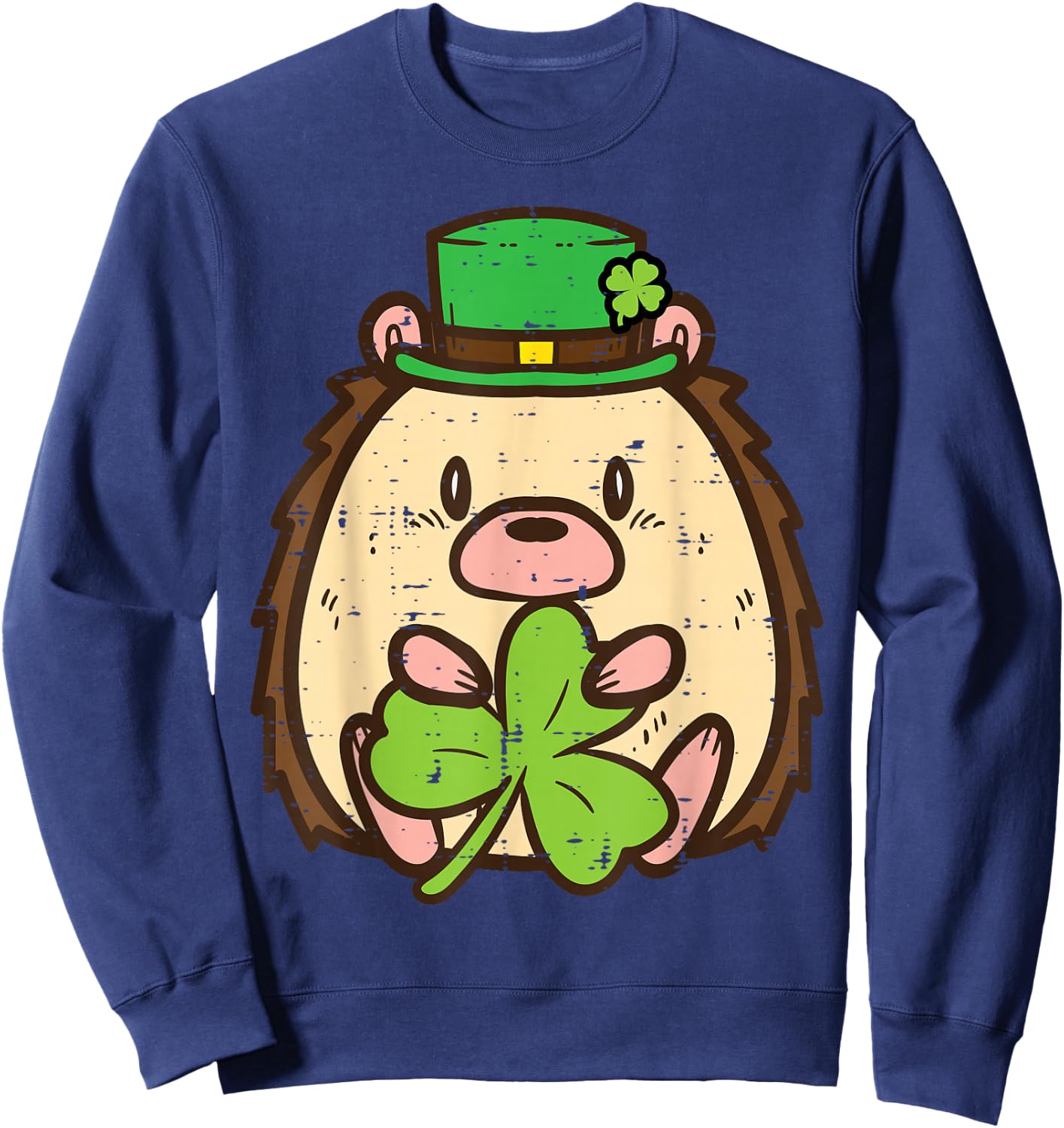St Patricks Day Hedgehog Saint Pattys Boys Girls Kid Toddler Sweatshirt - Sweatshirt | Navy