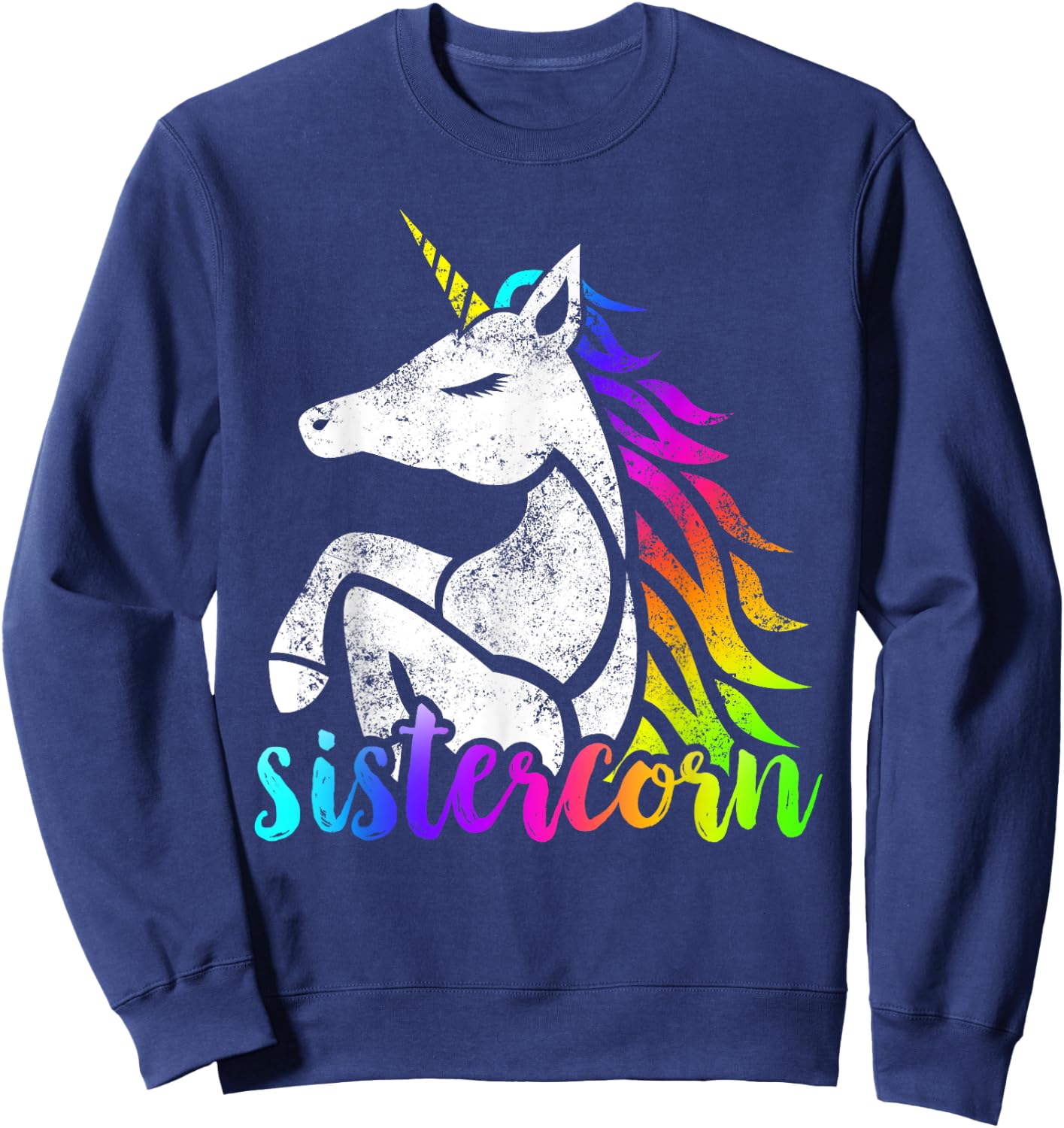 Sistercorn Unicorn Big Sister Girl Teen Women Christmas Gift Sweatshirt - Sweatshirt | Navy